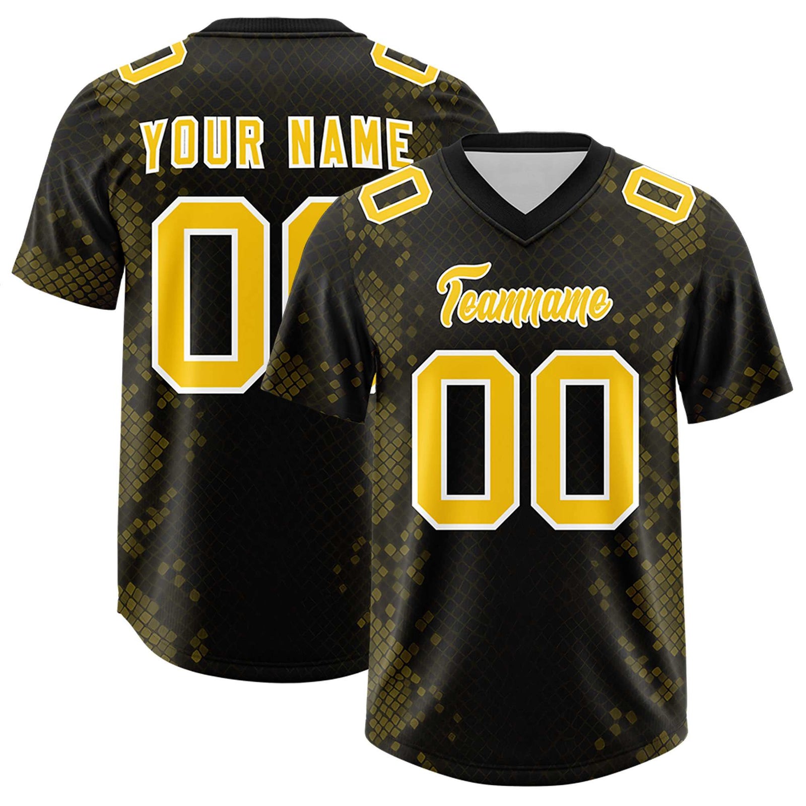 Custom Black Personalized Snakeskin Graffiti Pattern Authentic Football Jersey