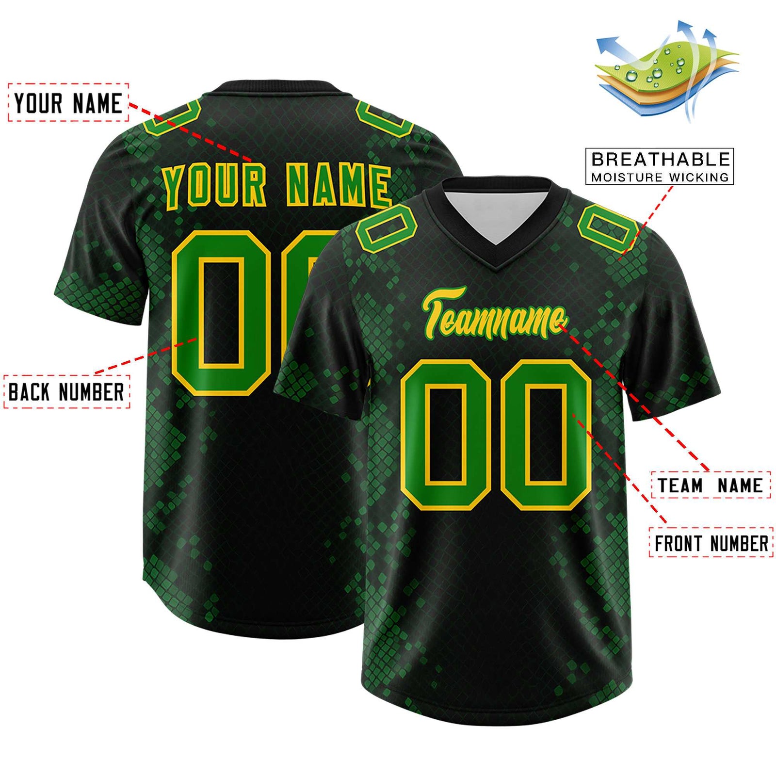 Custom Black Personalized Snakeskin Graffiti Pattern Authentic Football Jersey
