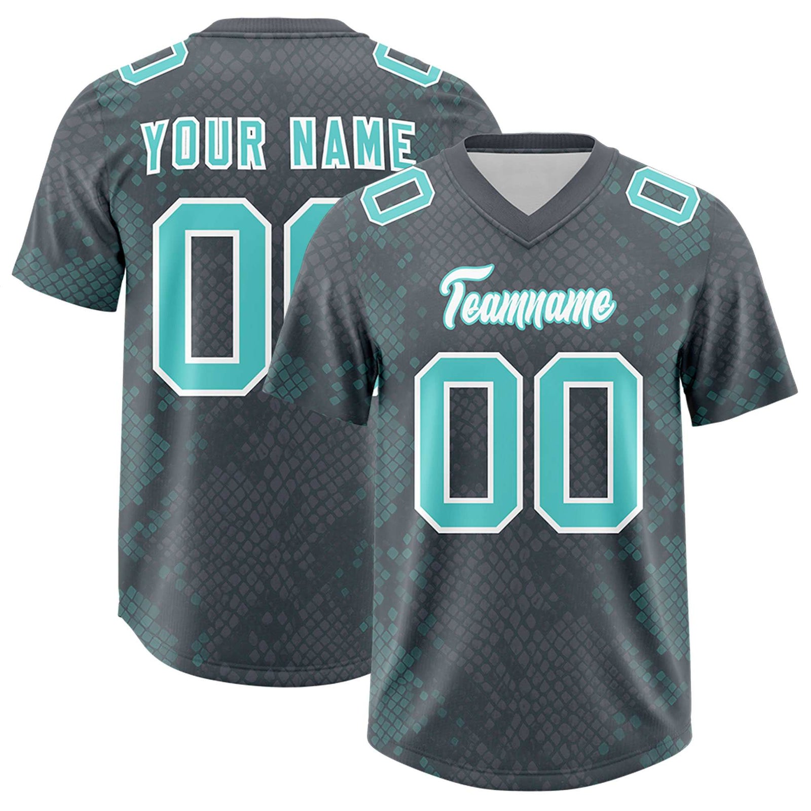 Custom Gray Personalized Snakeskin Graffiti Pattern Authentic Football Jersey