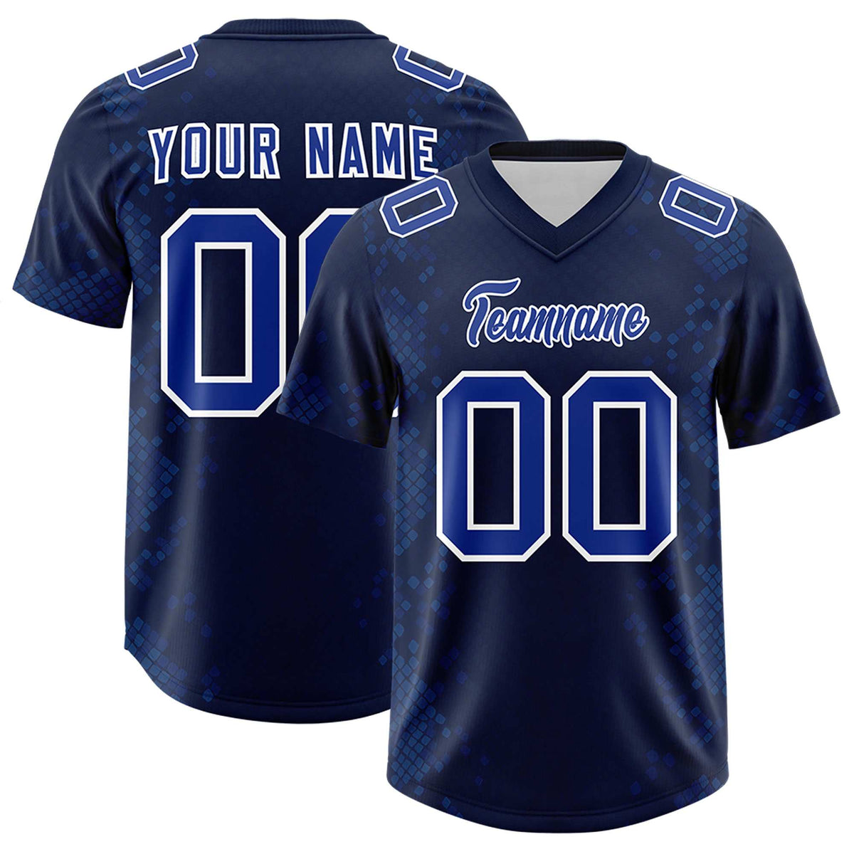 Custom Navy Personalized Snakeskin Graffiti Pattern Authentic Football Jersey