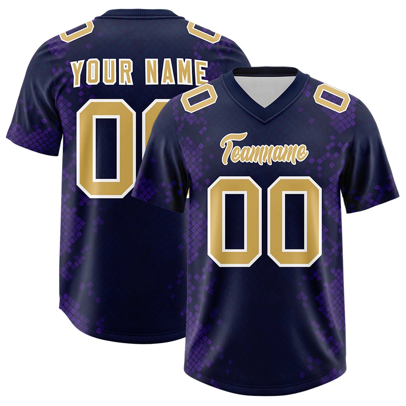 Custom Navy Personalized Snakeskin Graffiti Pattern Authentic Football Jersey