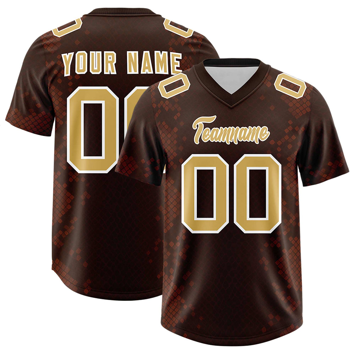 Custom Brown Personalized Snakeskin Graffiti Pattern Authentic Football Jersey