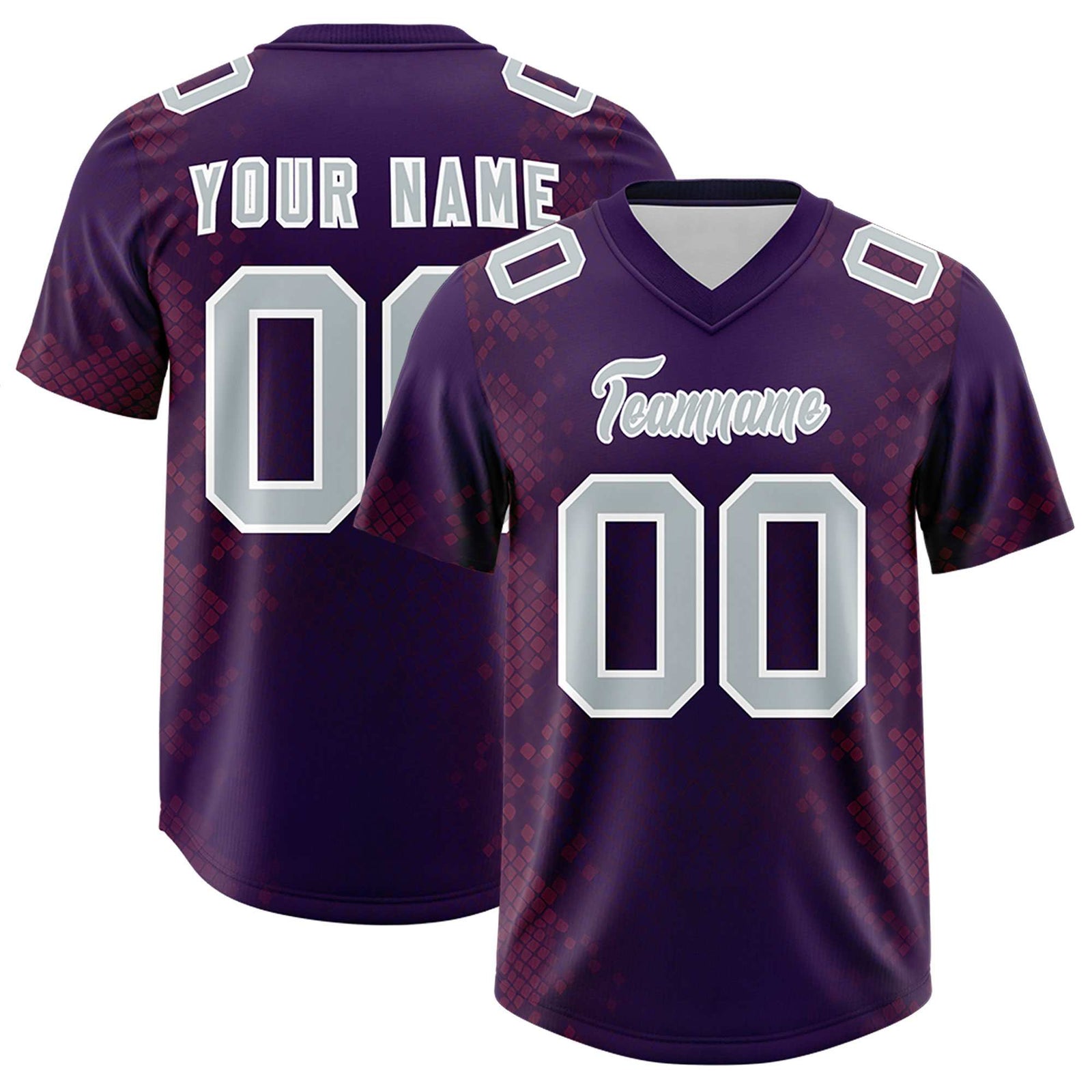 Custom Purple Personalized Snakeskin Graffiti Pattern Authentic Football Jersey