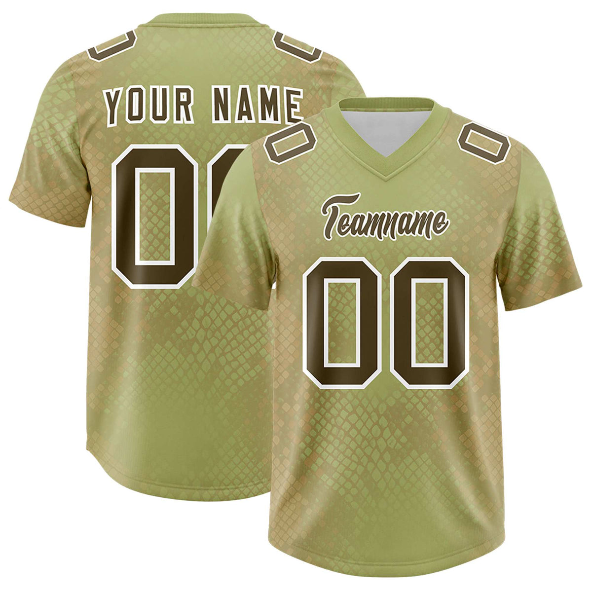Custom Champagne Personalized Snakeskin Graffiti Pattern Authentic Football Jersey