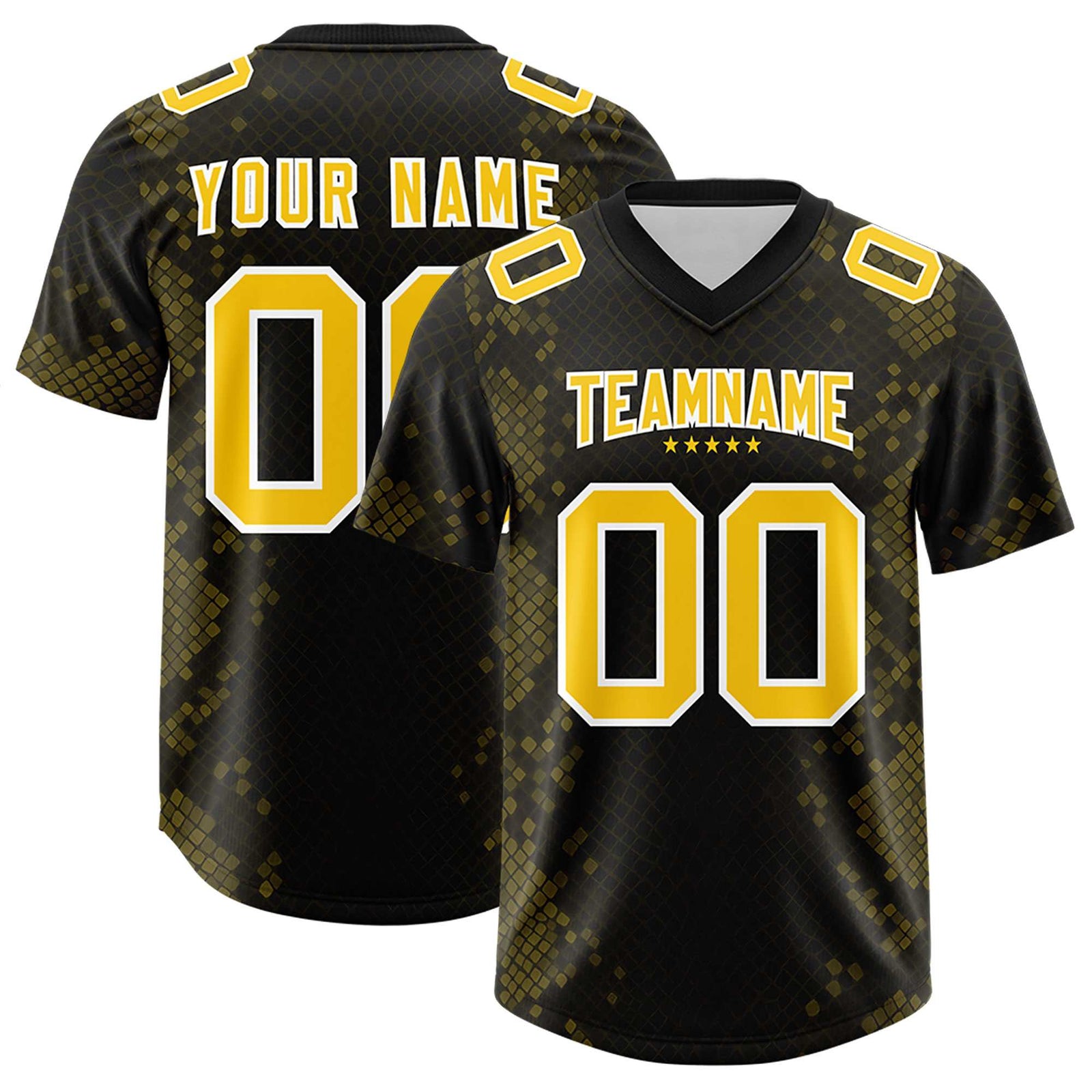 Custom Black Personalized Snakeskin Graffiti Pattern Authentic Football Jersey
