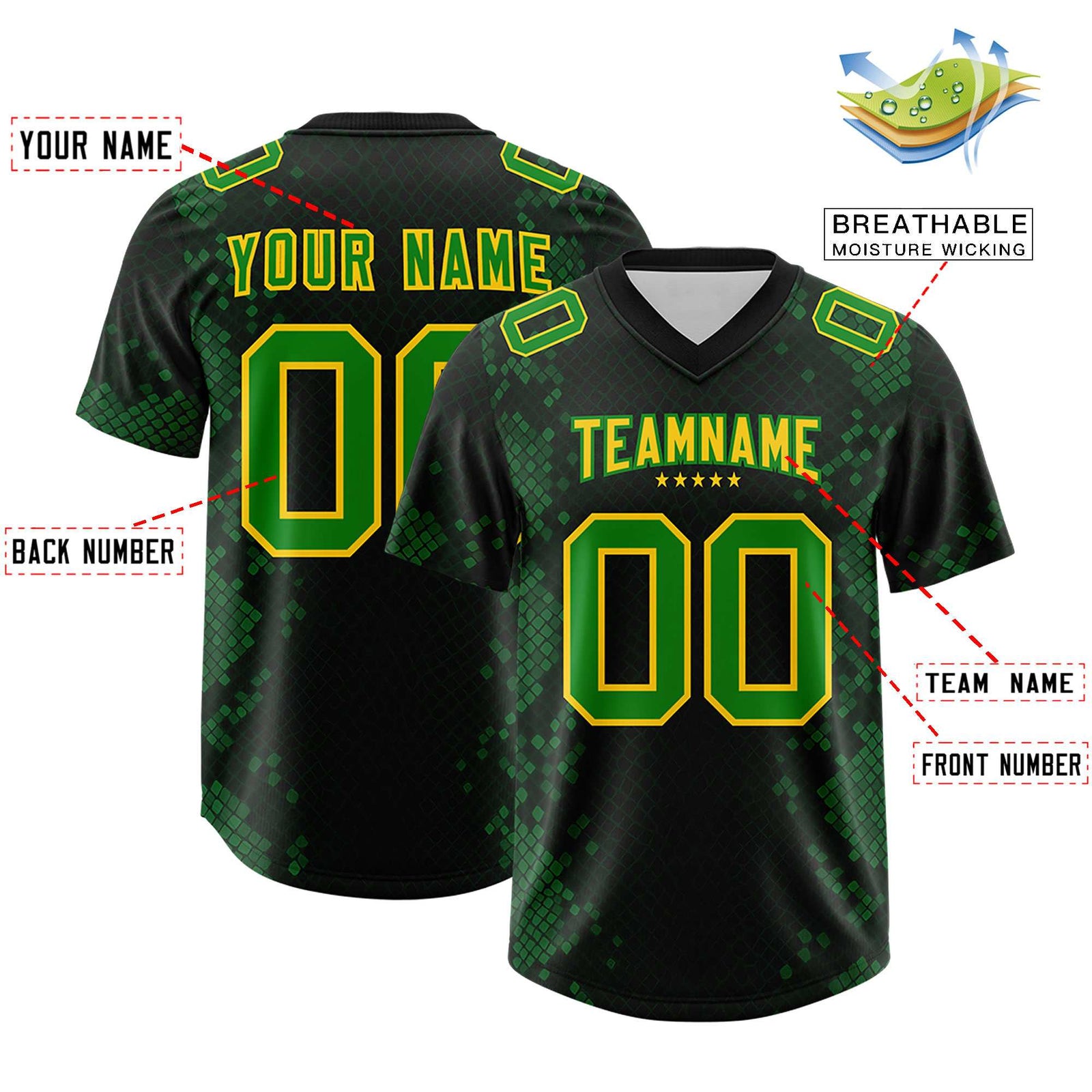 Custom Black Personalized Snakeskin Graffiti Pattern Authentic Football Jersey