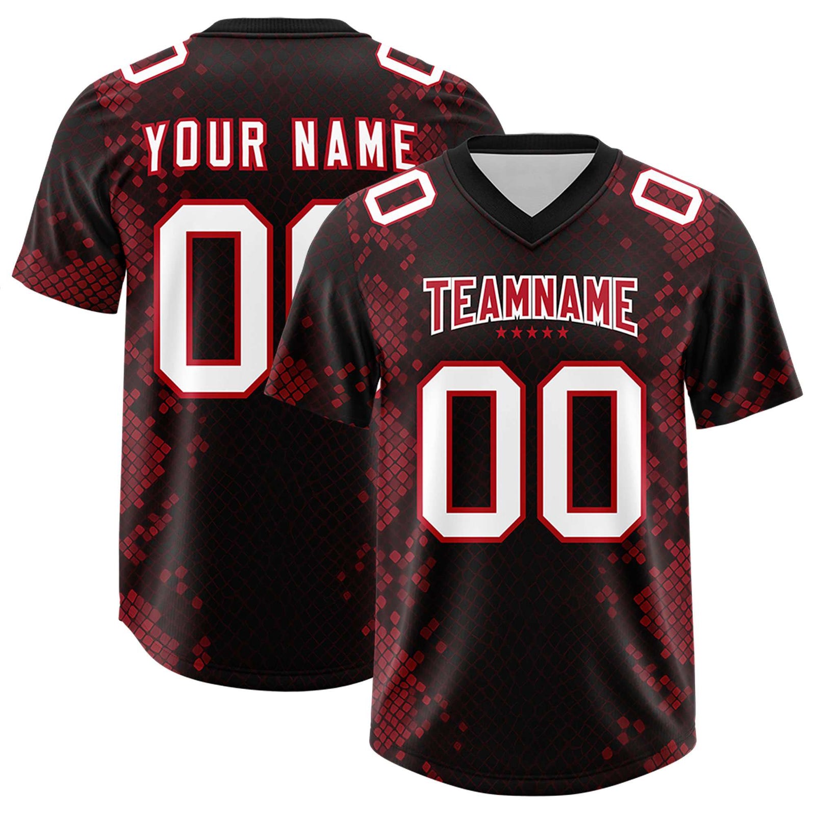 Custom Black Personalized Snakeskin Graffiti Pattern Authentic Football Jersey
