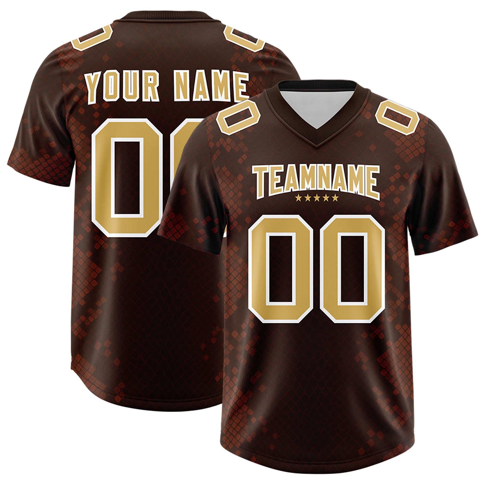 Custom Brown Personalized Snakeskin Graffiti Pattern Authentic Football Jersey