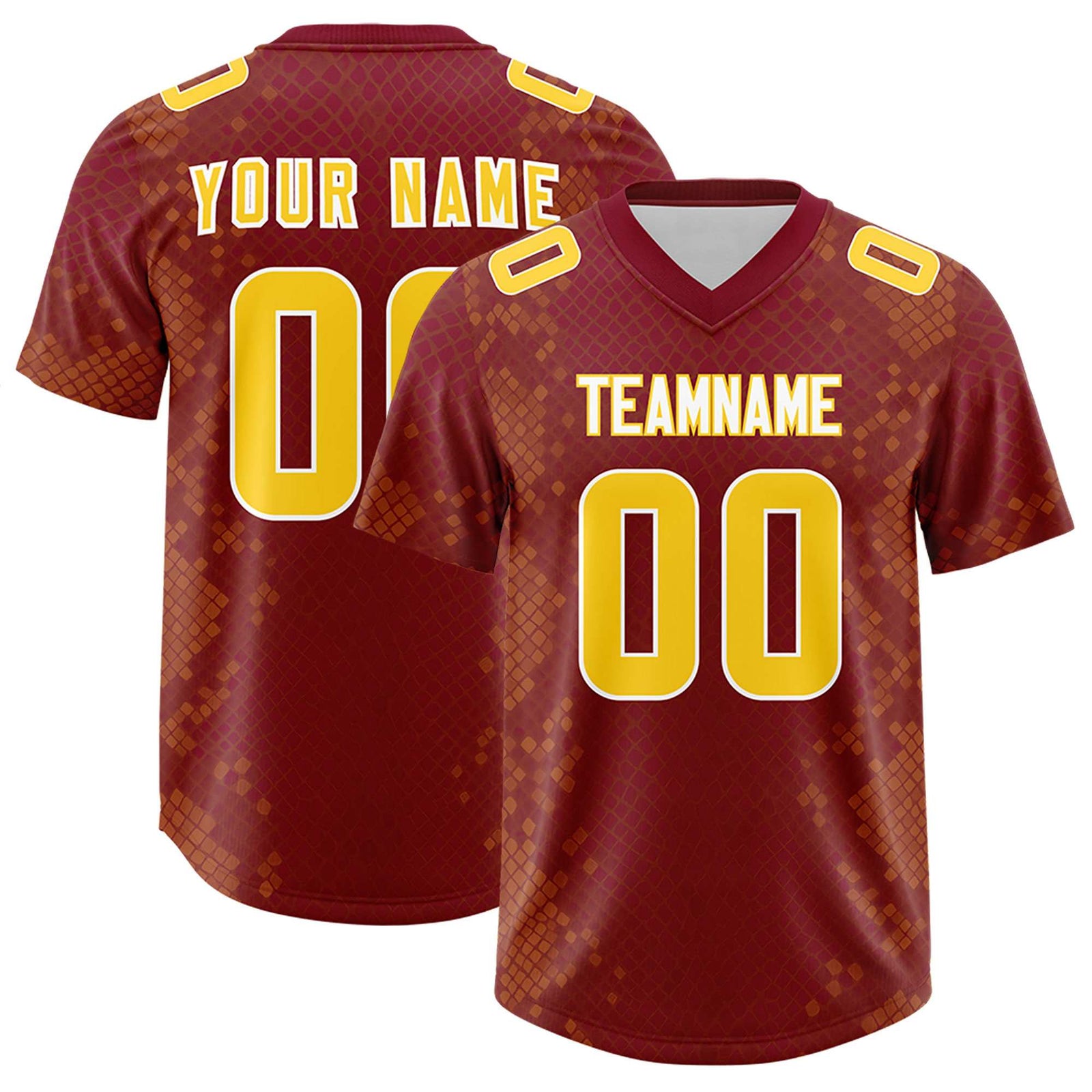 Custom Crimson Personalized Snakeskin Graffiti Pattern Authentic Football Jersey
