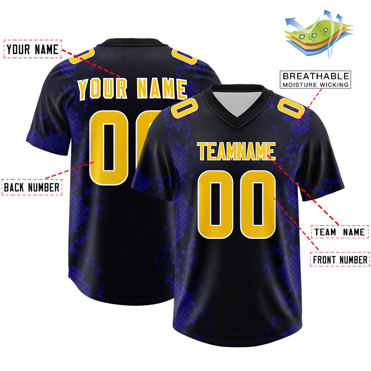 Custom Black Personalized Snakeskin Graffiti Pattern Authentic Football Jersey