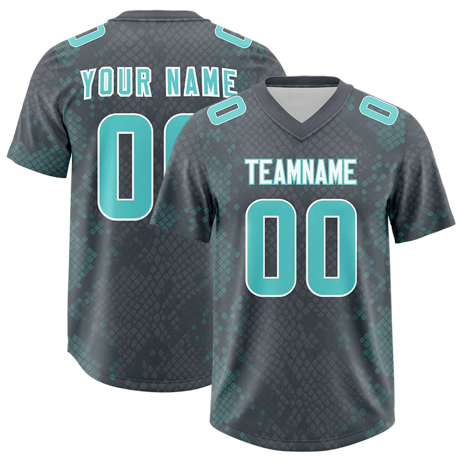 Custom Gray Personalized Snakeskin Graffiti Pattern Authentic Football Jersey