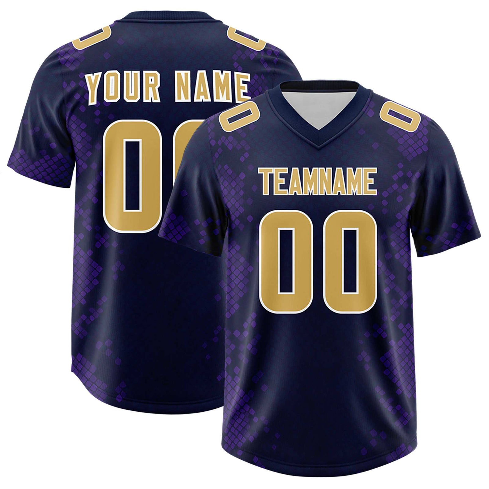 Custom Navy Personalized Snakeskin Graffiti Pattern Authentic Football Jersey