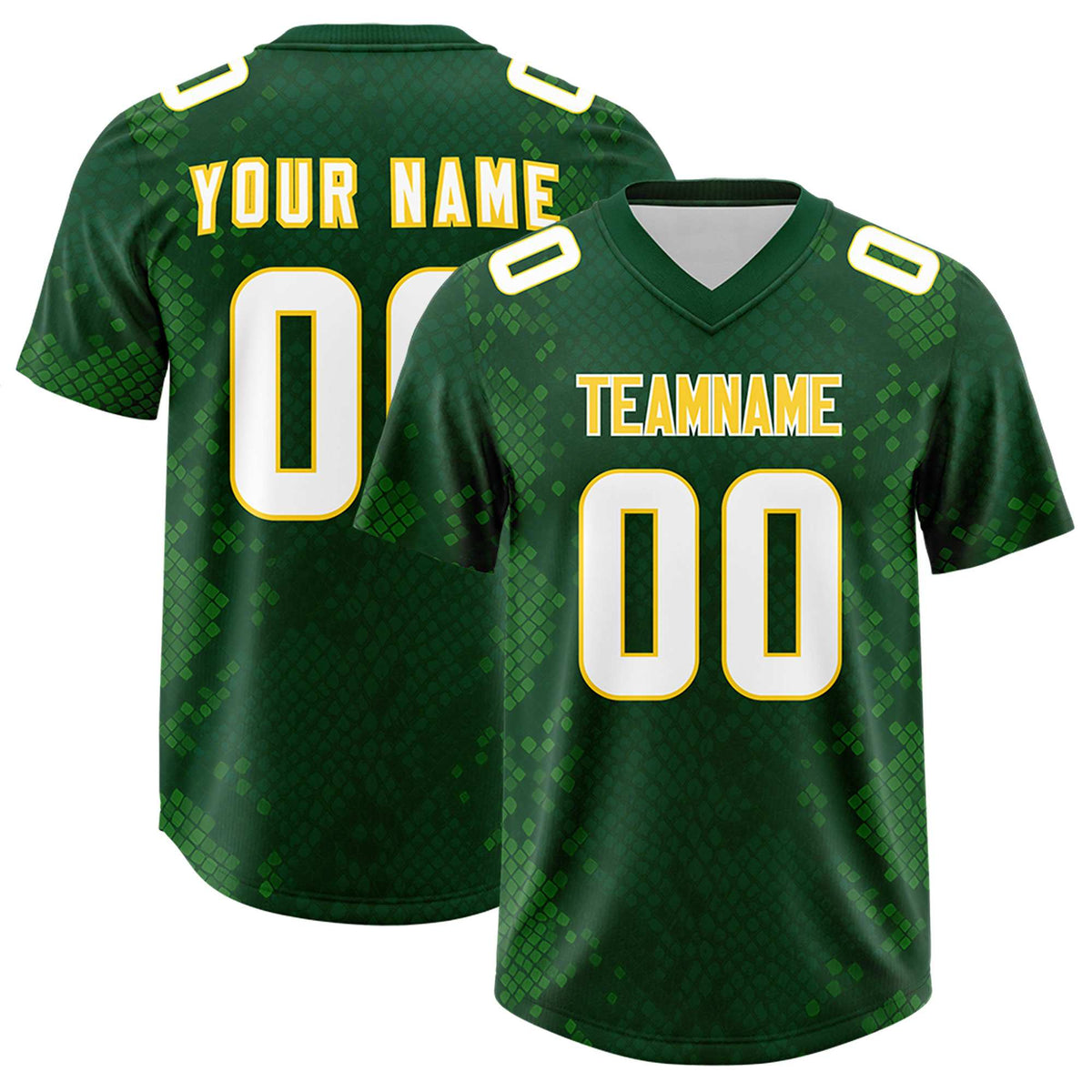 Custom Green Personalized Snakeskin Graffiti Pattern Authentic Football Jersey