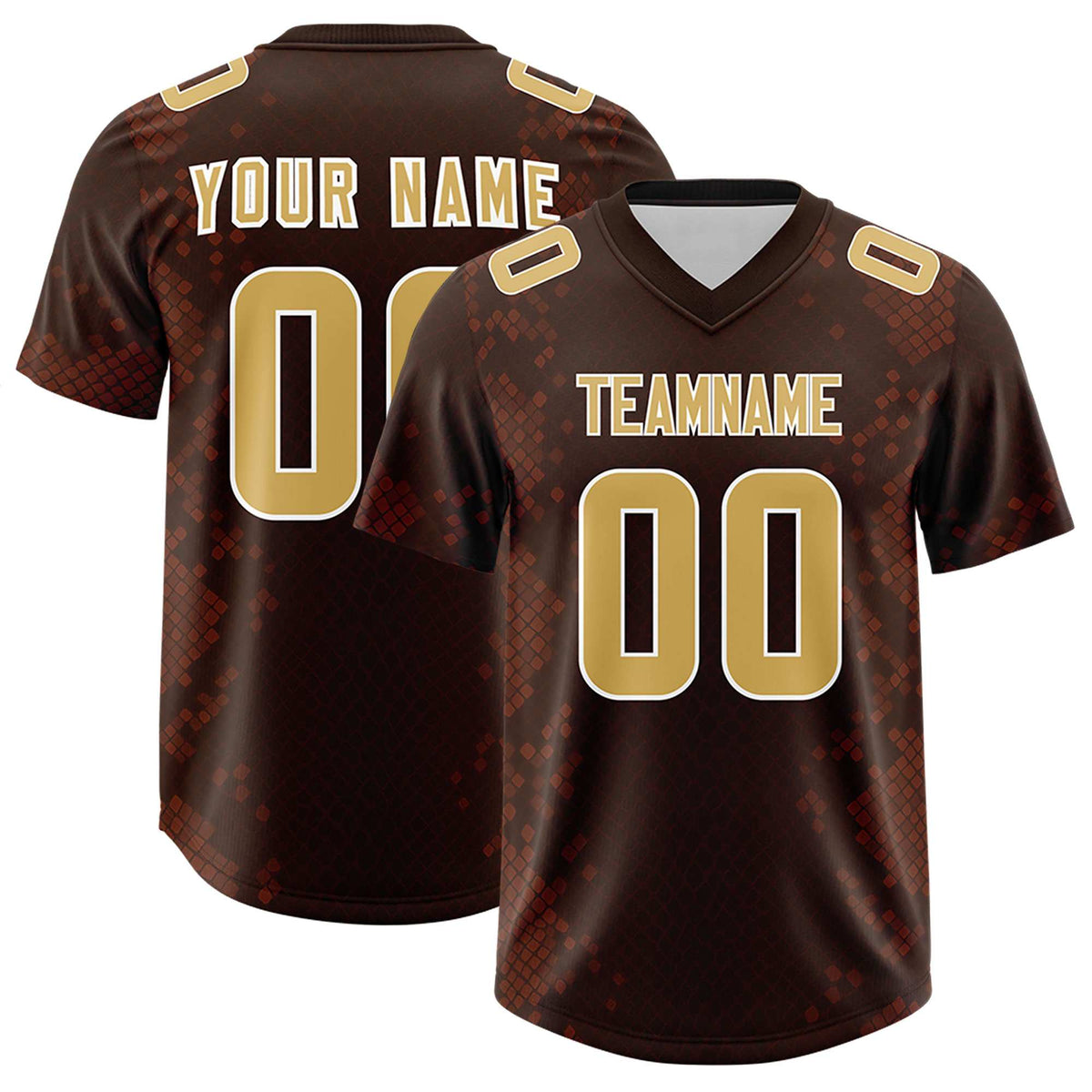Custom Brown Personalized Snakeskin Graffiti Pattern Authentic Football Jersey