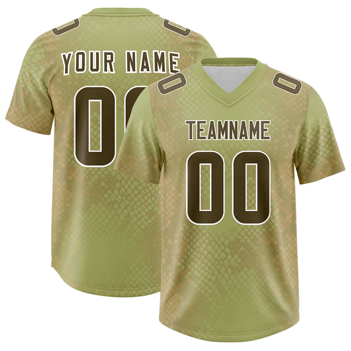 Custom Champagne Personalized Snakeskin Graffiti Pattern Authentic Football Jersey