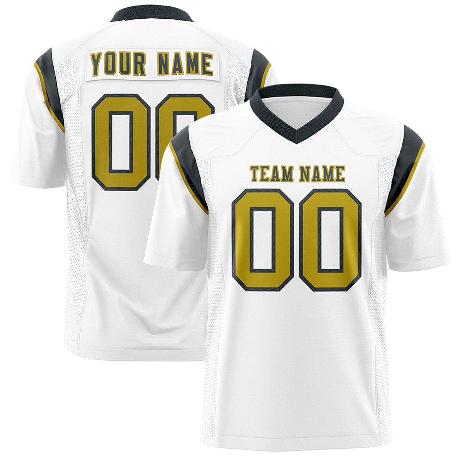 Custom Flag Football Jersey | White Dark Gray Color Block For Youth & Men | Add Name, Number & Logo | KXKSHOP