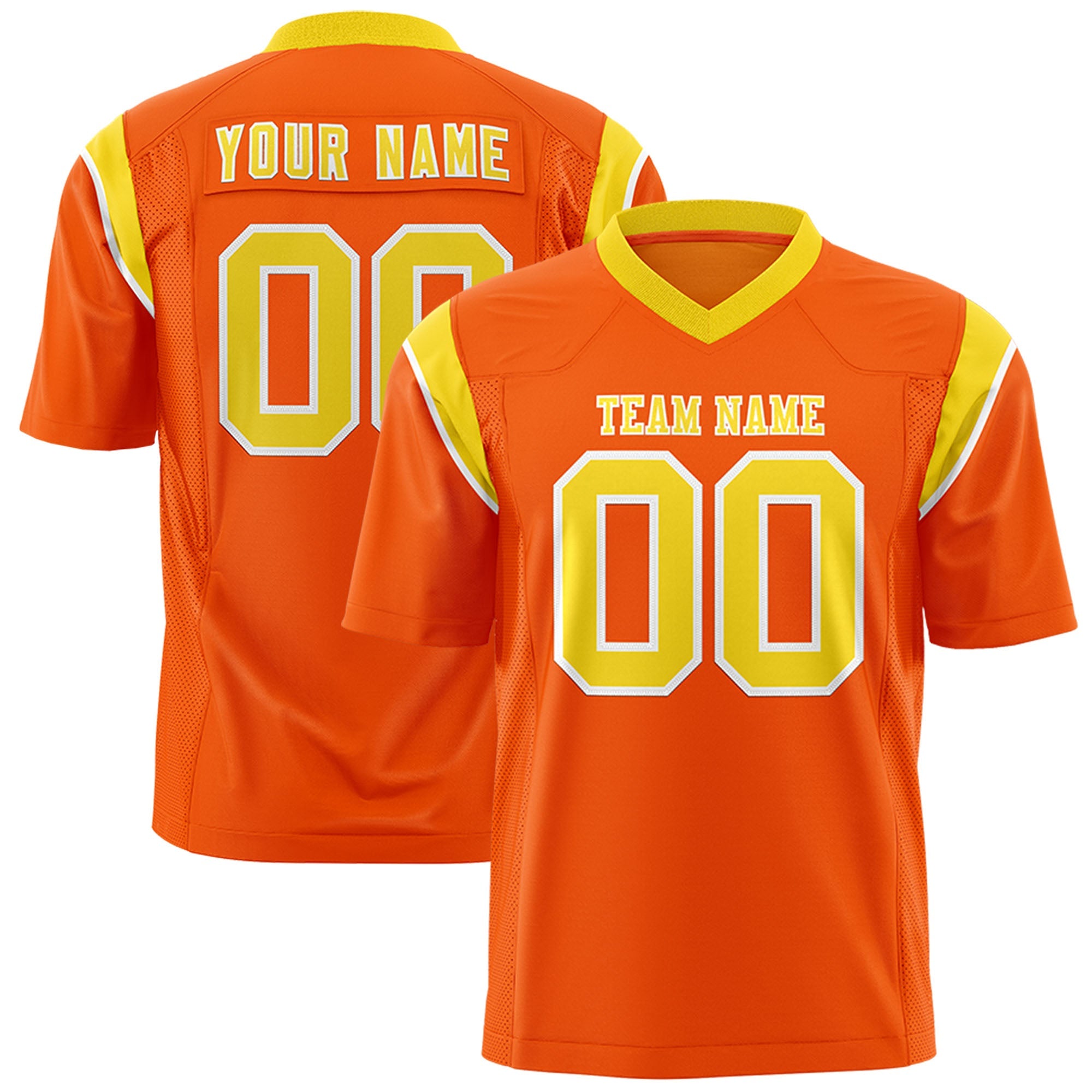 Custom Flag Football Jersey | Orange Gold Color Block For Youth & Men | Add Name, Number & Logo | KXKSHOP