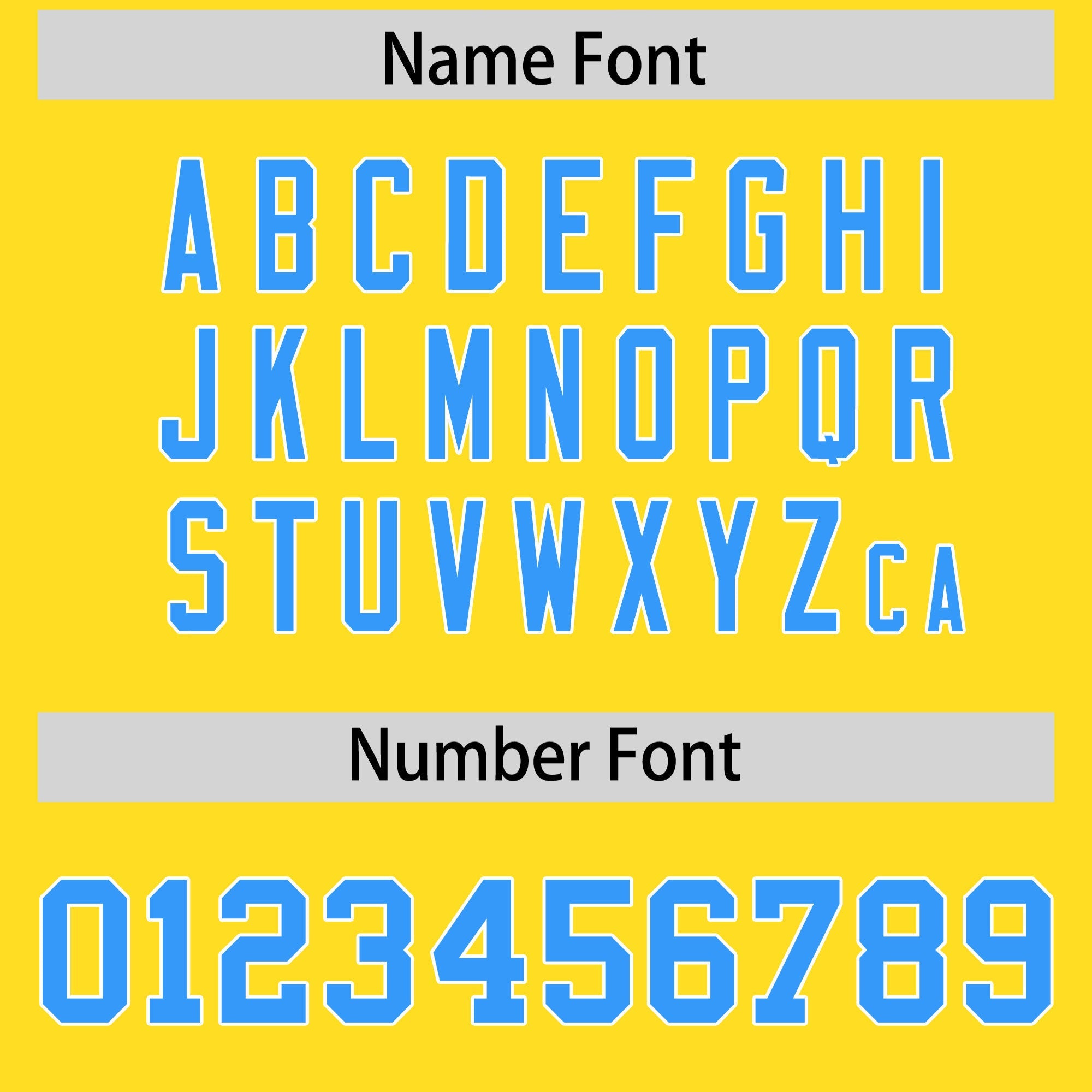Custom Flag Football Jersey | Gold Powder Blue Color Block For Youth & Men | Add Name, Number & Logo | KXKSHOP