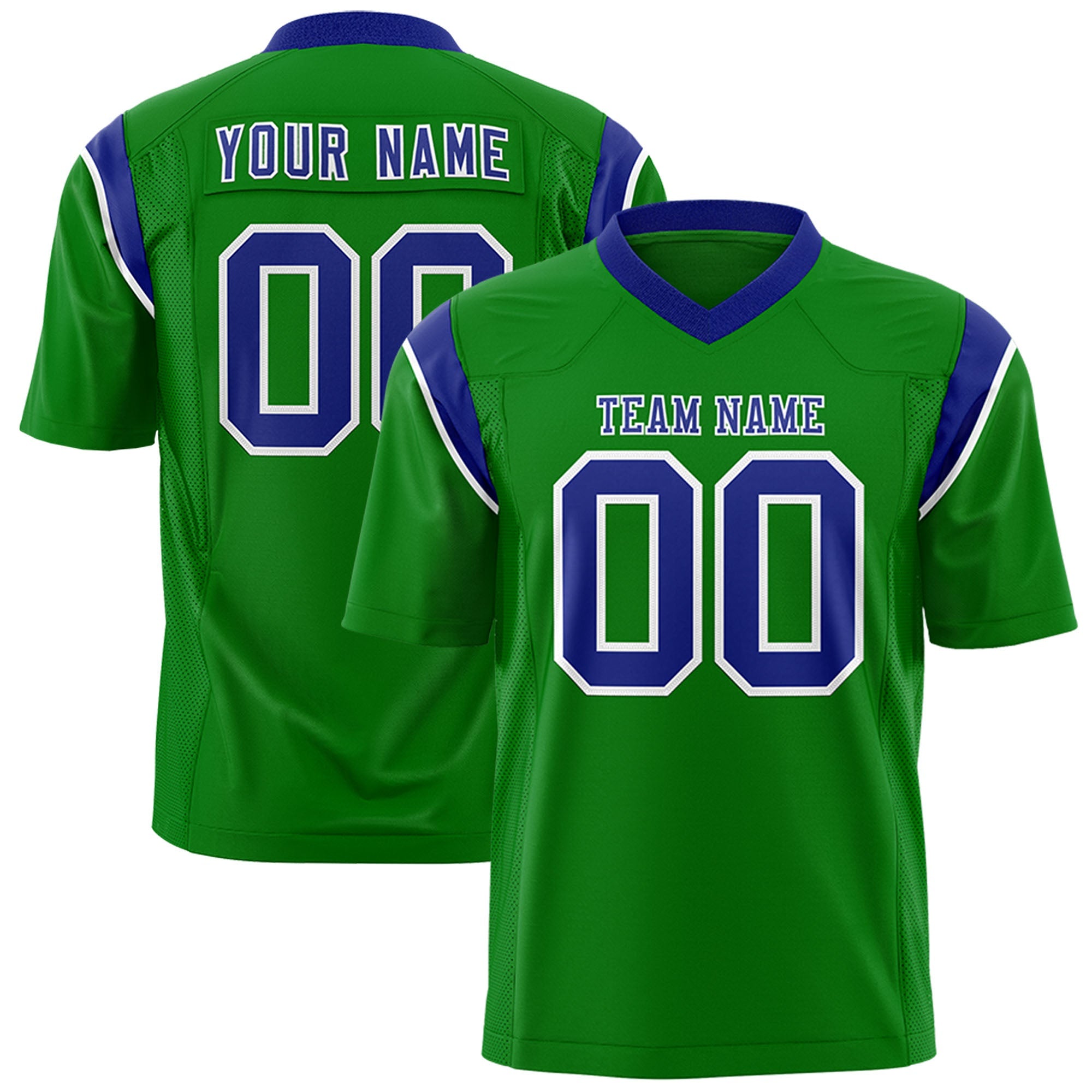 Custom Kelly Green Royal Youth Flag Football Practice Jerseys ¨C Breathable Sides | KXKSHOP