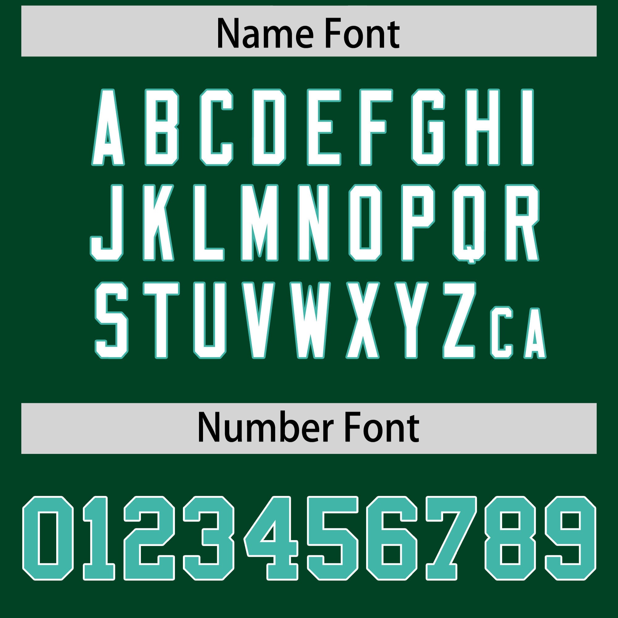 Custom Flag Football Jersey | Green Aqua Color Block For Youth & Men | Add Name, Number & Logo | KXKSHOP