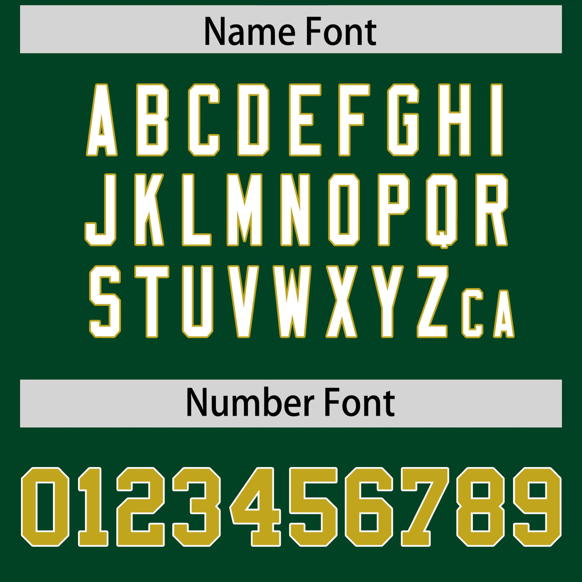 Custom Flag Football Jersey | Green Old Gold Color Block For Youth &amp; Men | Add Name, Number &amp; Logo | KXKSHOP