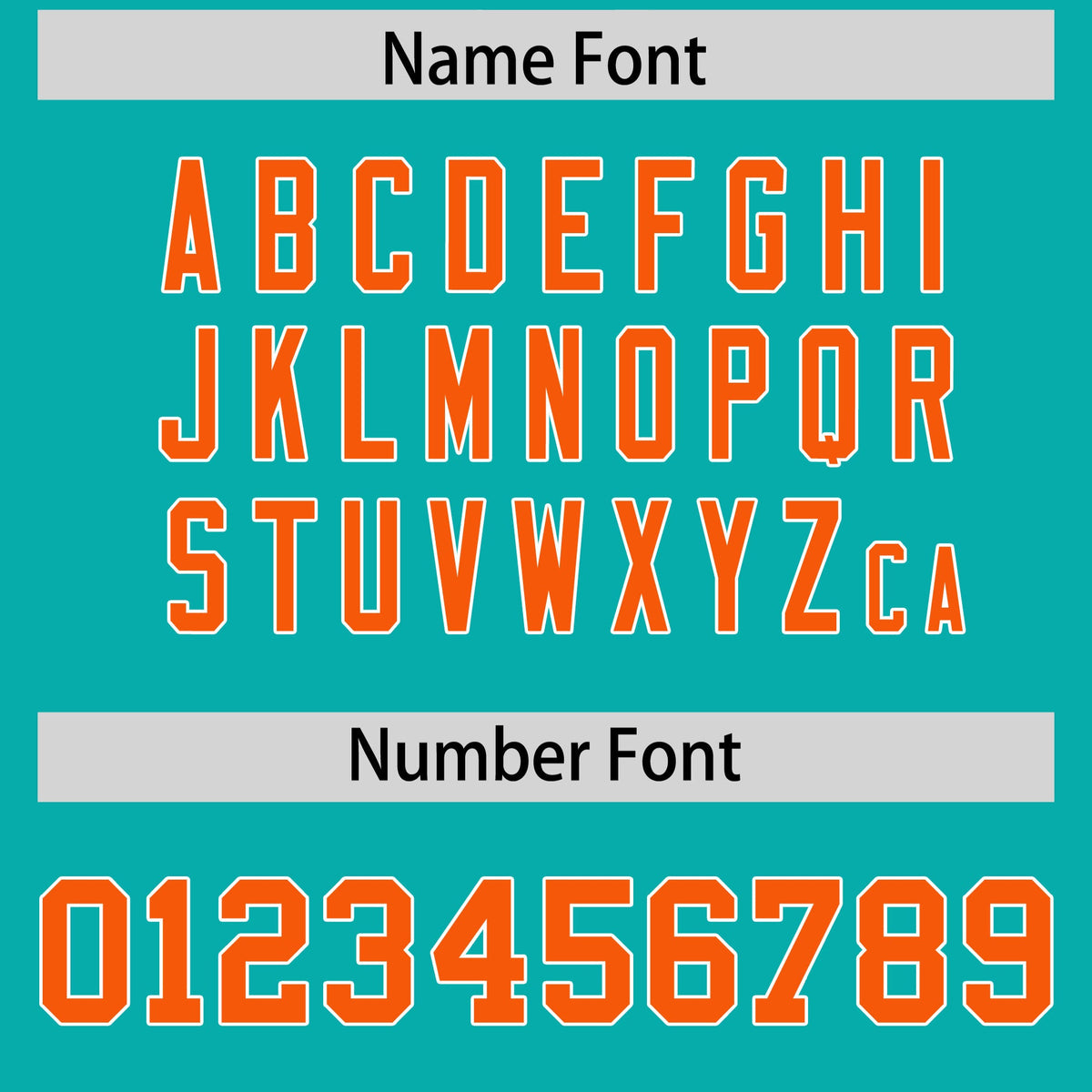 Custom Flag Football Jersey | Aqua Orange Color Block For Youth &amp; Men | Add Name, Number &amp; Logo | KXKSHOP