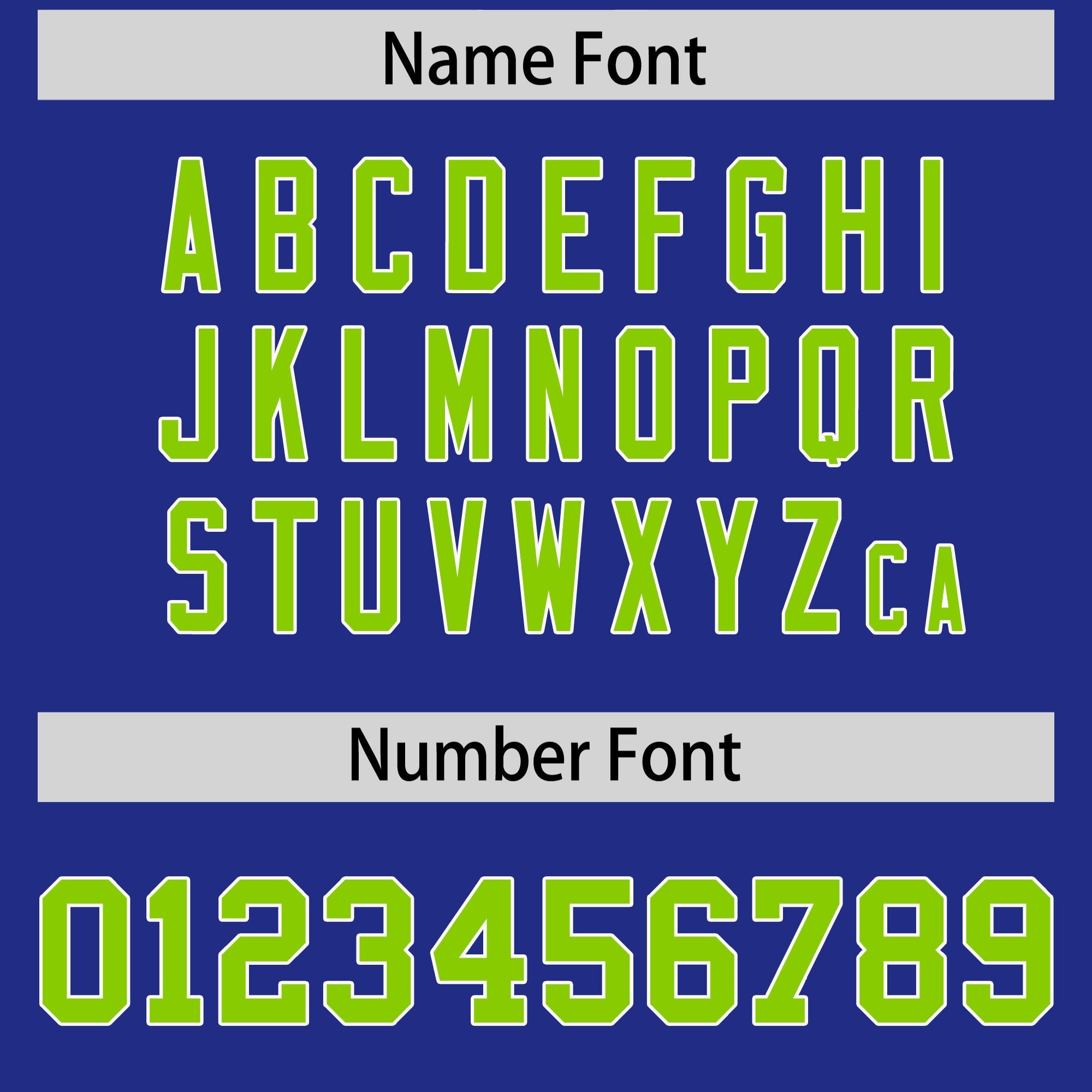 Custom Flag Football Jersey | Royal Neon Green Color Block For Youth & Men | Add Name, Number & Logo | KXKSHOP