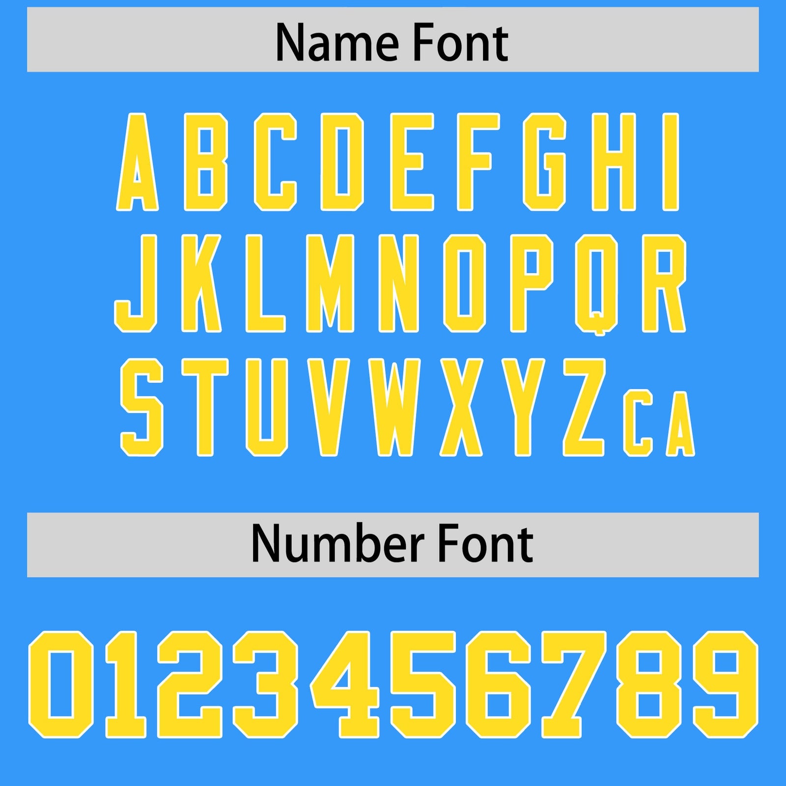 Custom Flag Football Jersey | Powder Blue Gold Color Block For Youth & Men | Add Name, Number & Logo | KXKSHOP