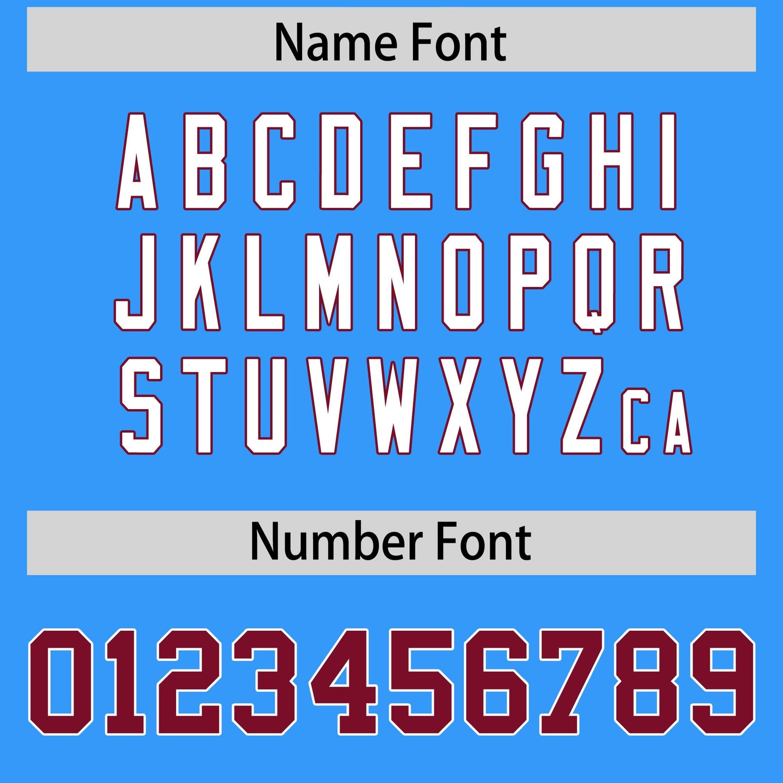 Custom Flag Football Jersey | Powder Blue Crimson Color Block For Youth & Men | Add Name, Number & Logo | KXKSHOP