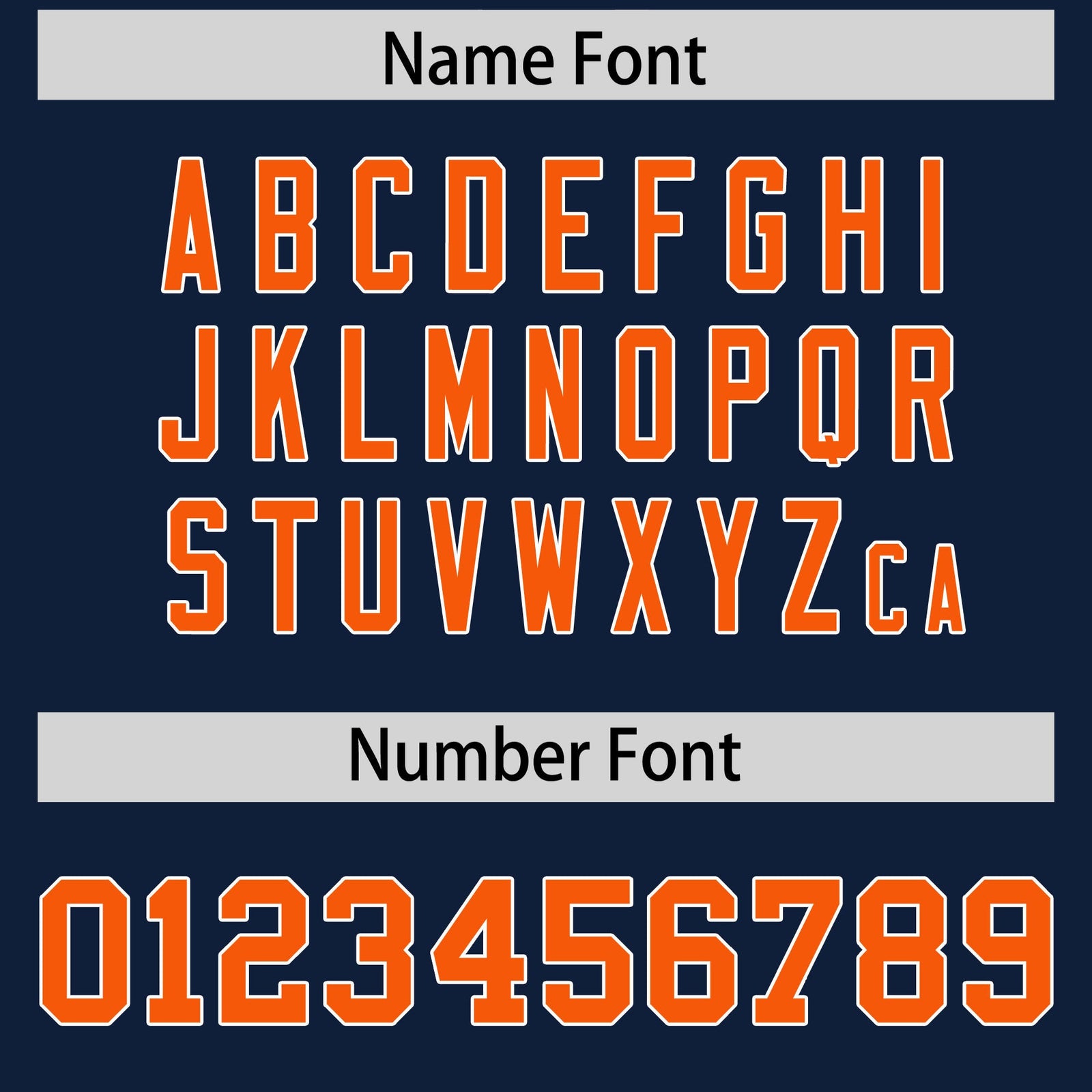 Custom Flag Football Jersey | Navy Orange Color Block For Youth & Men | Add Name, Number & Logo | KXKSHOP