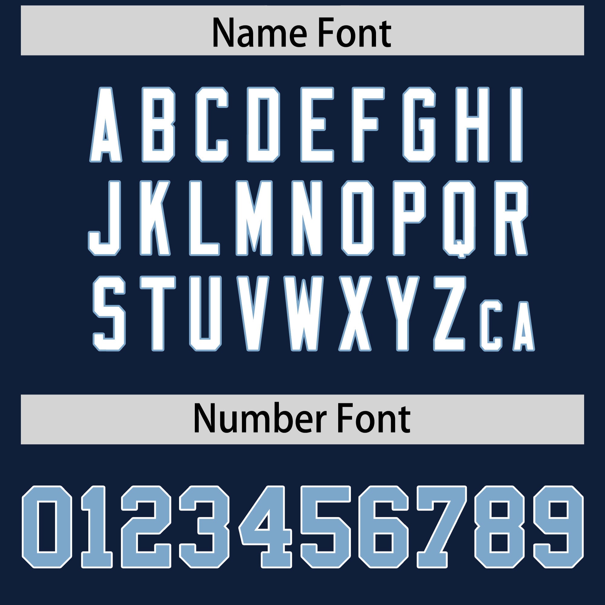 Custom Flag Football Jersey | Navy Powder Blue Color Block For Youth & Men | Add Name, Number & Logo | KXKSHOP