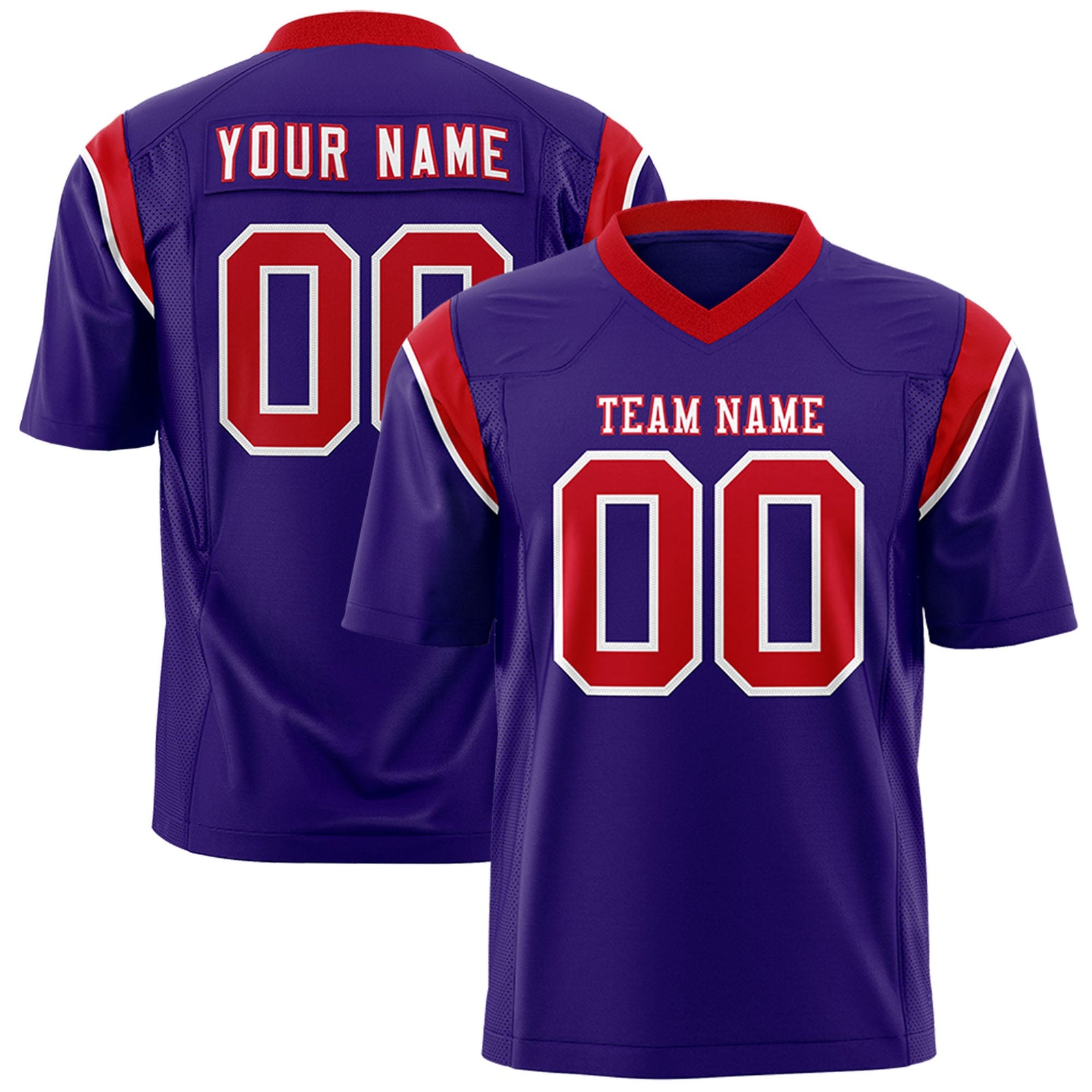 Custom Flag Football Jersey | Purple Red Color Block For Youth & Men | Add Name, Number & Logo | KXKSHOP