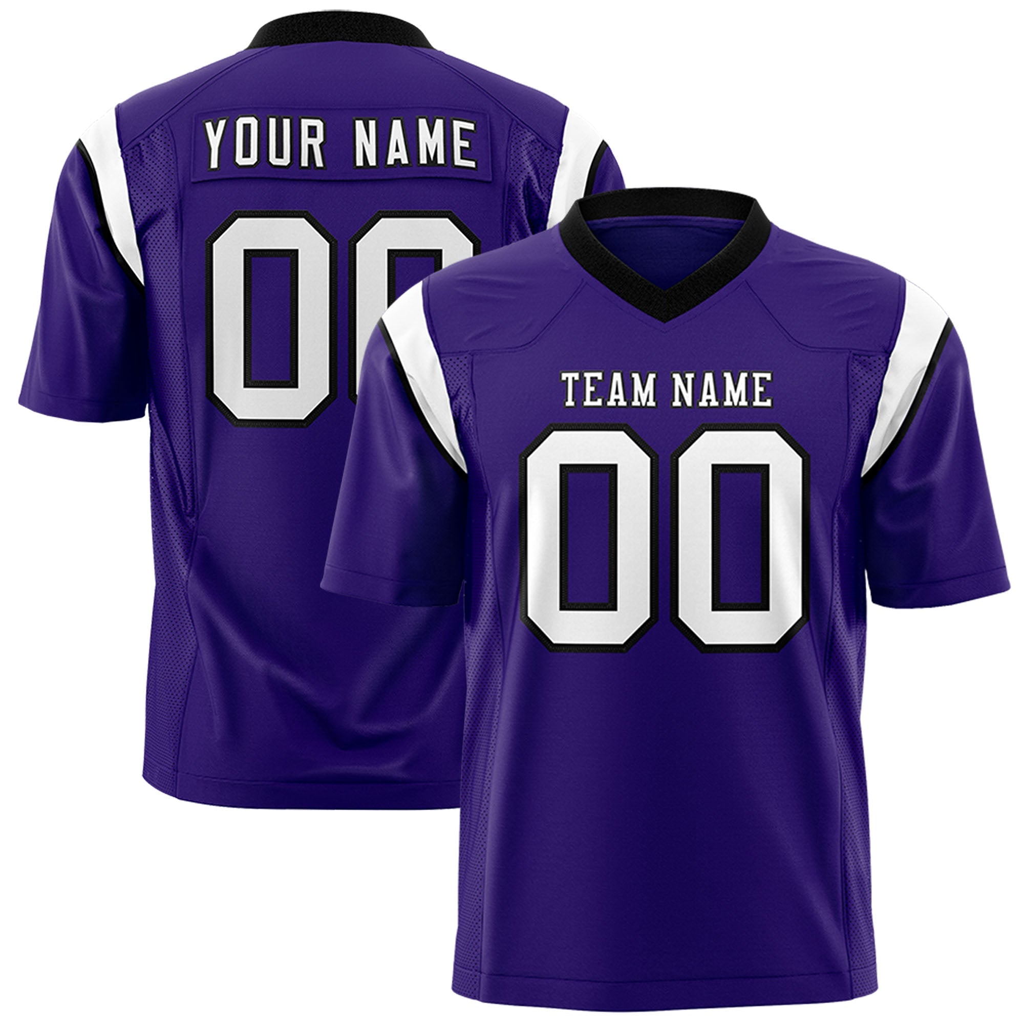 Custom Flag Football Jersey | Purple White Color Block For Youth & Men | Add Name, Number & Logo | KXKSHOP