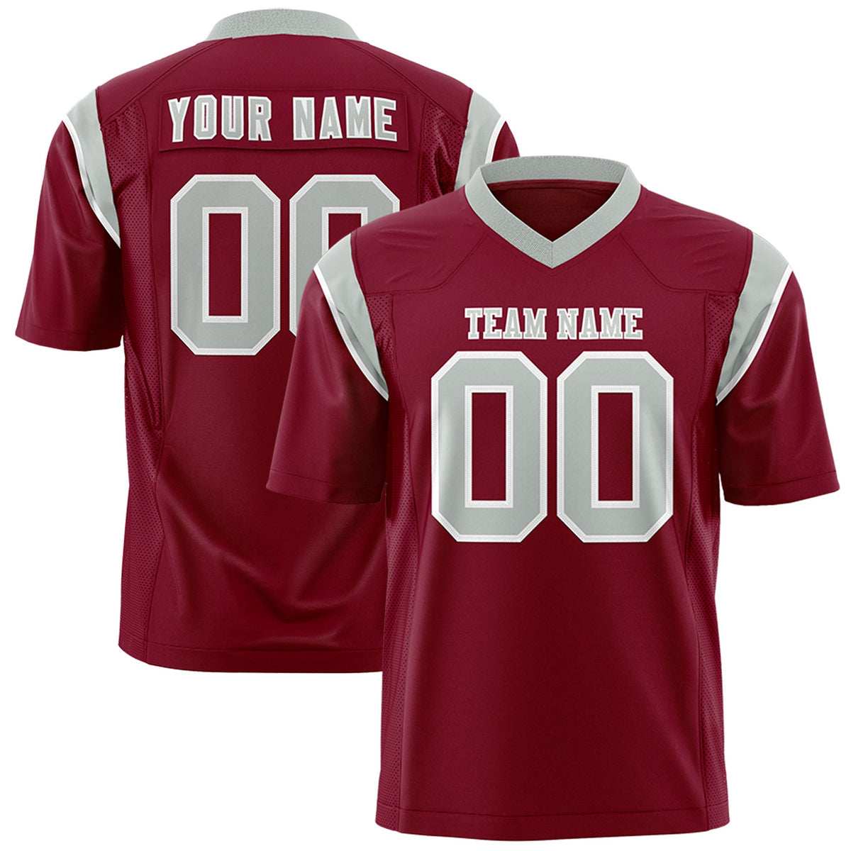 Custom Flag Football Jersey | Cardinal Gray Color Block For Youth &amp; Men | Add Name, Number &amp; Logo | KXKSHOP