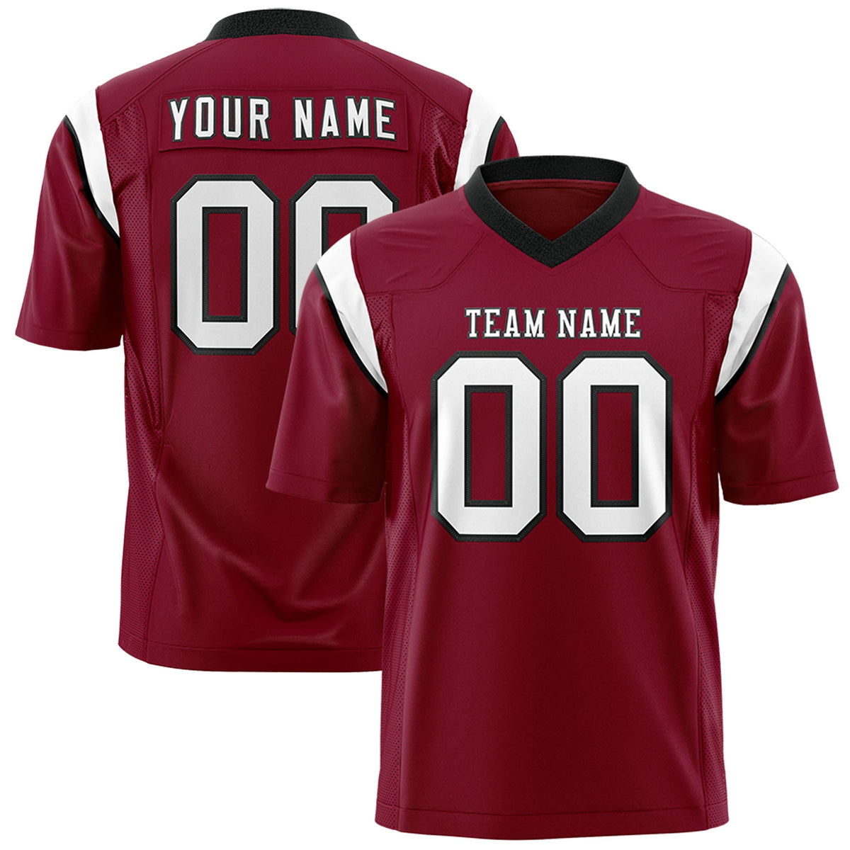 Custom Flag Football Jersey | Cardinal White Color Block For Youth &amp; Men | Add Name, Number &amp; Logo | KXKSHOP
