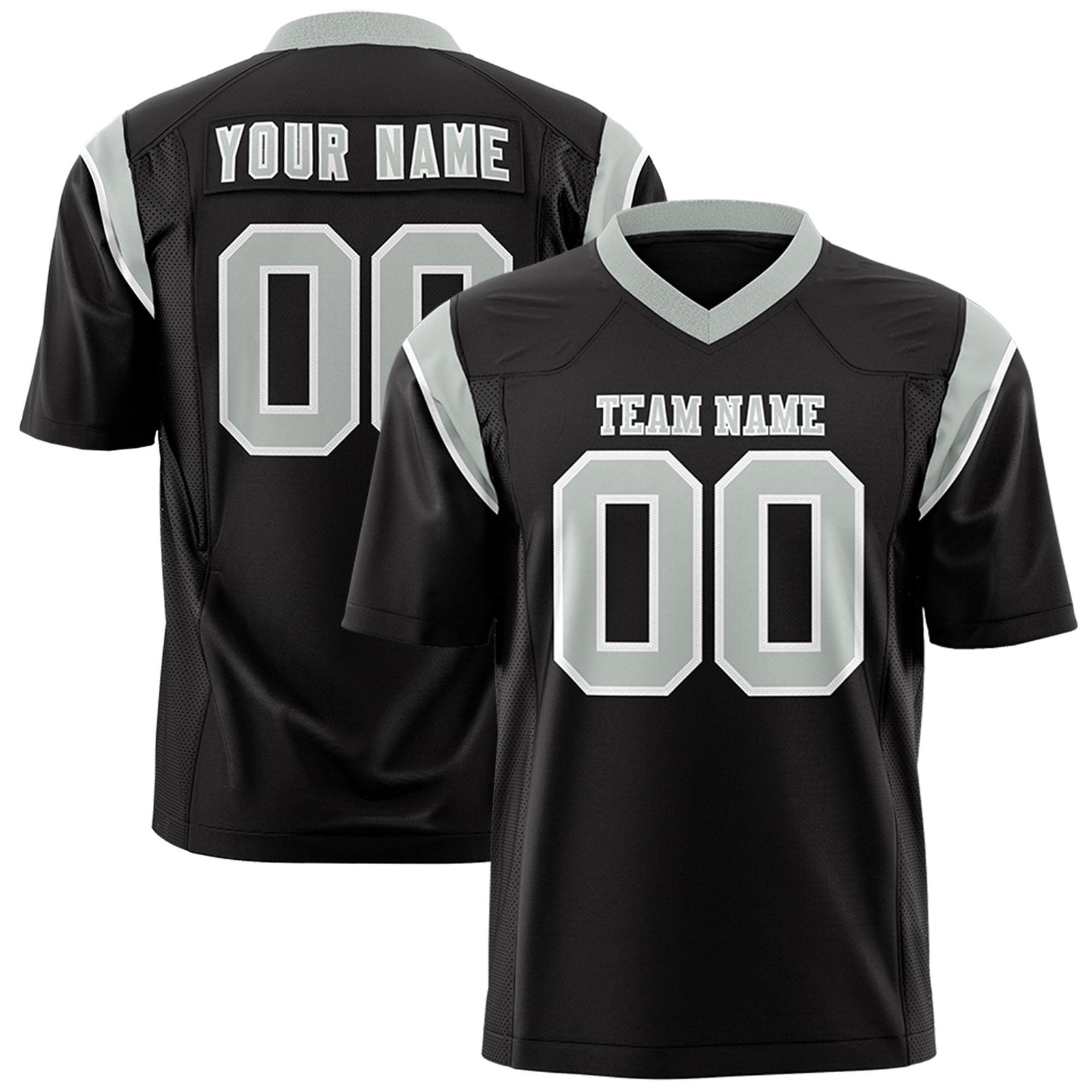 Custom Flag Football Jersey | Black Gray Color Block For Youth & Men | Add Name, Number & Logo | KXKSHOP