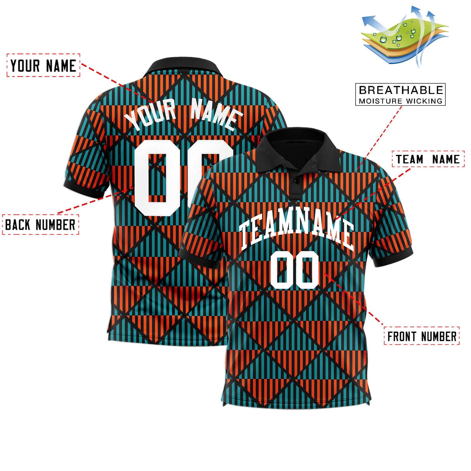 Custom Black Lingge Sunshine Polo Shirts