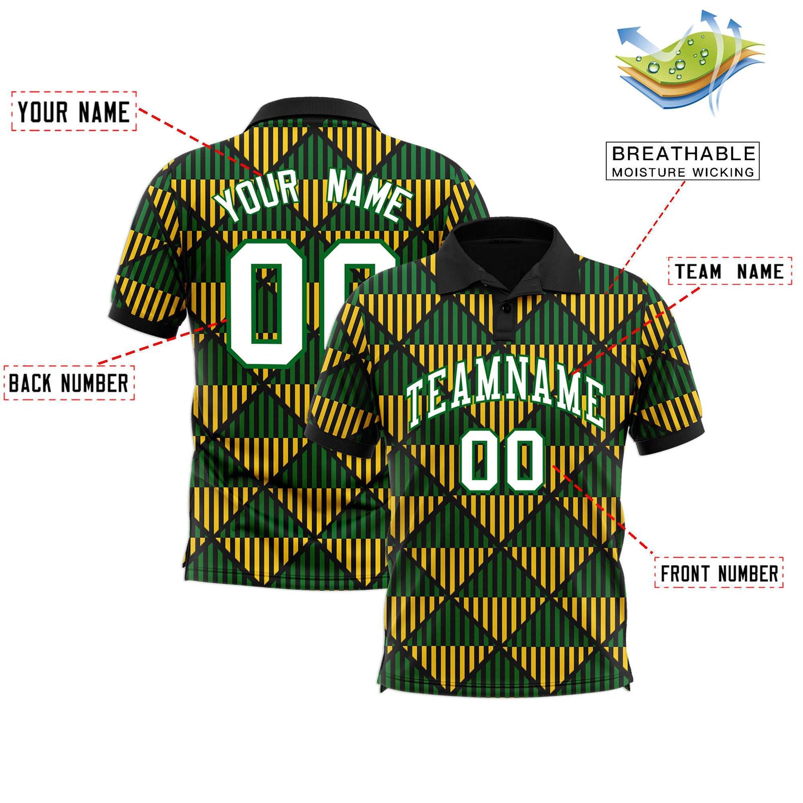 Custom Black Lingge Sunshine Polo Shirts