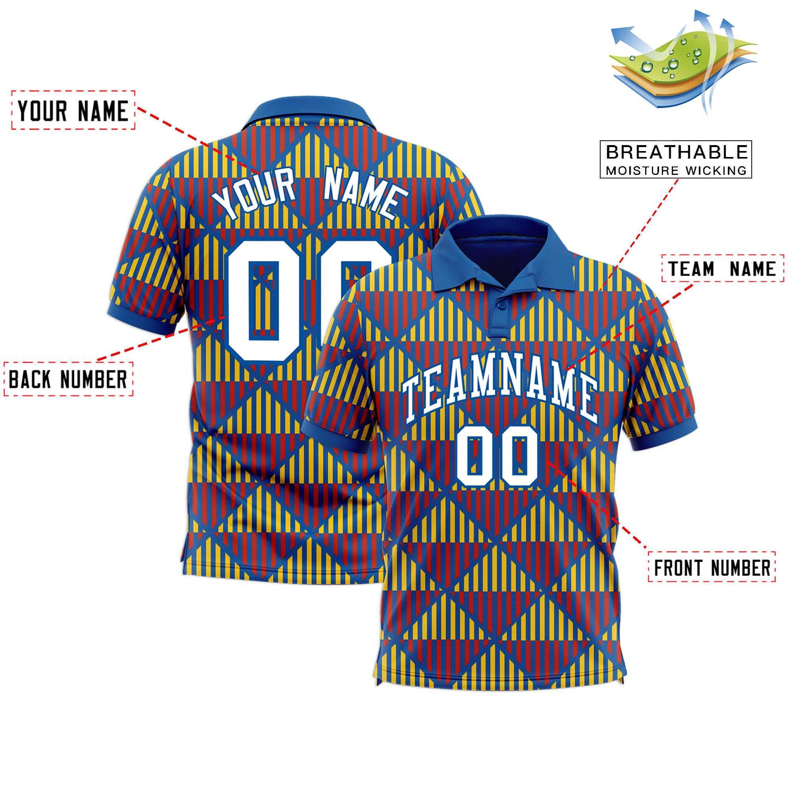 Custom Royal Lingge Sunshine Polo Shirts