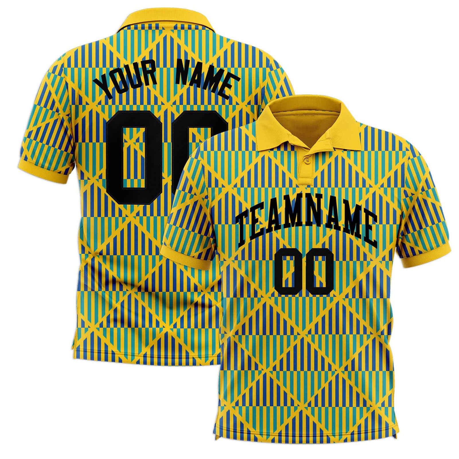 Custom Gold Lingge Sunshine Polo Shirts