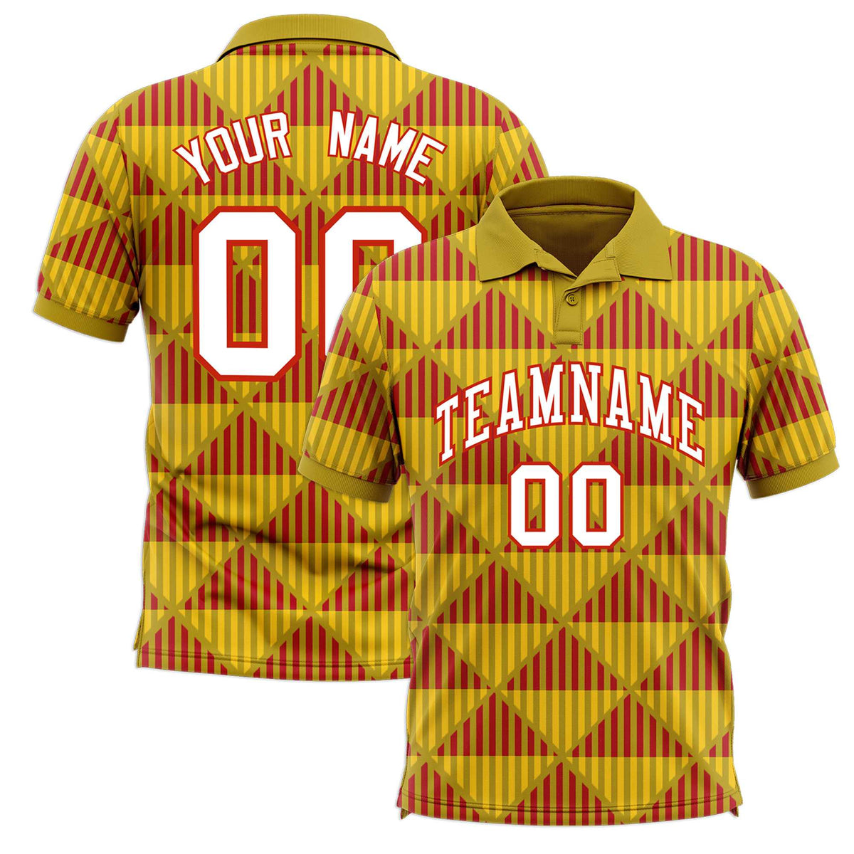 Custom Old Gold Lingge Sunshine Polo Shirts