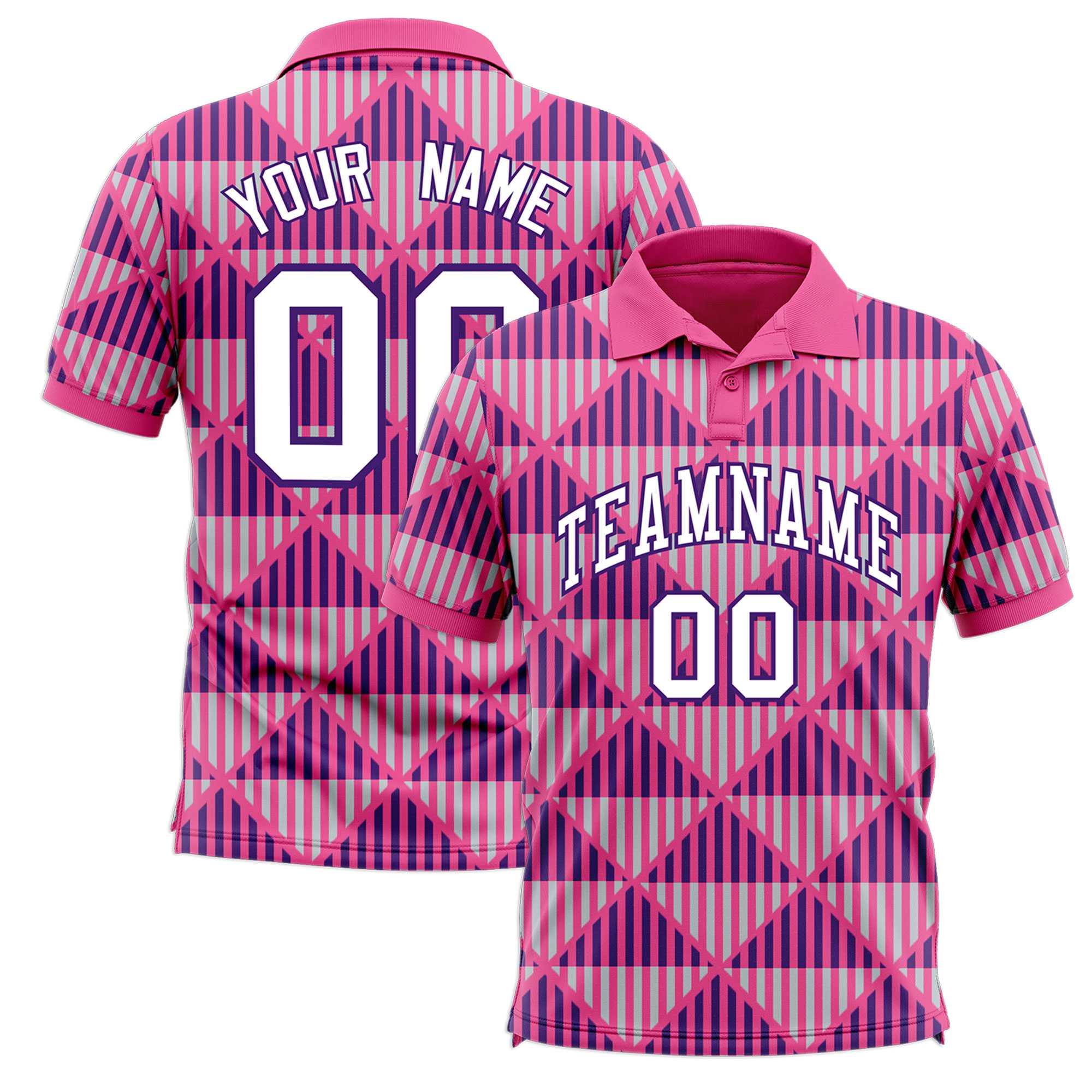 Custom Pink Lingge Sunshine Polo Shirts