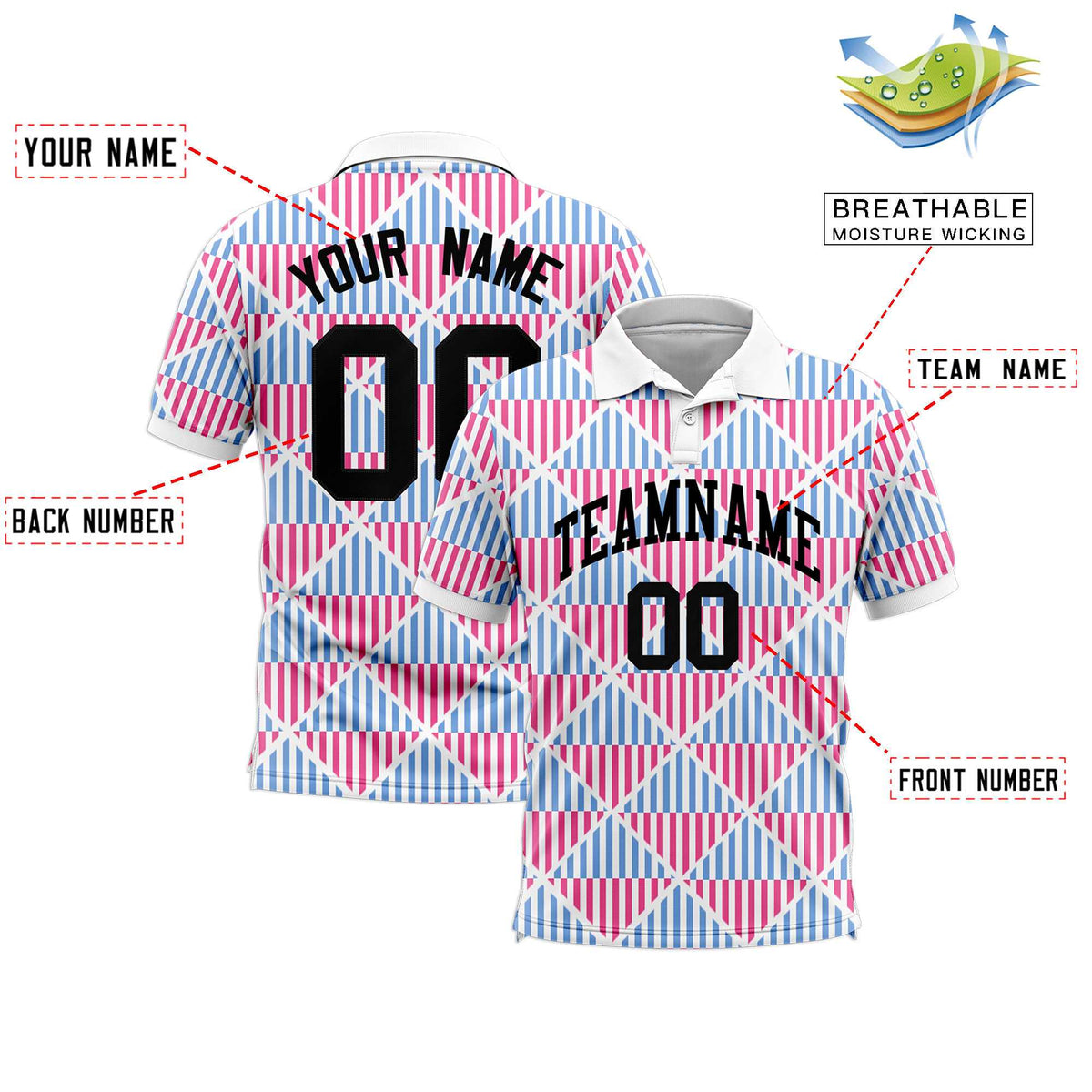 Custom White Lingge Sunshine Polo Shirts