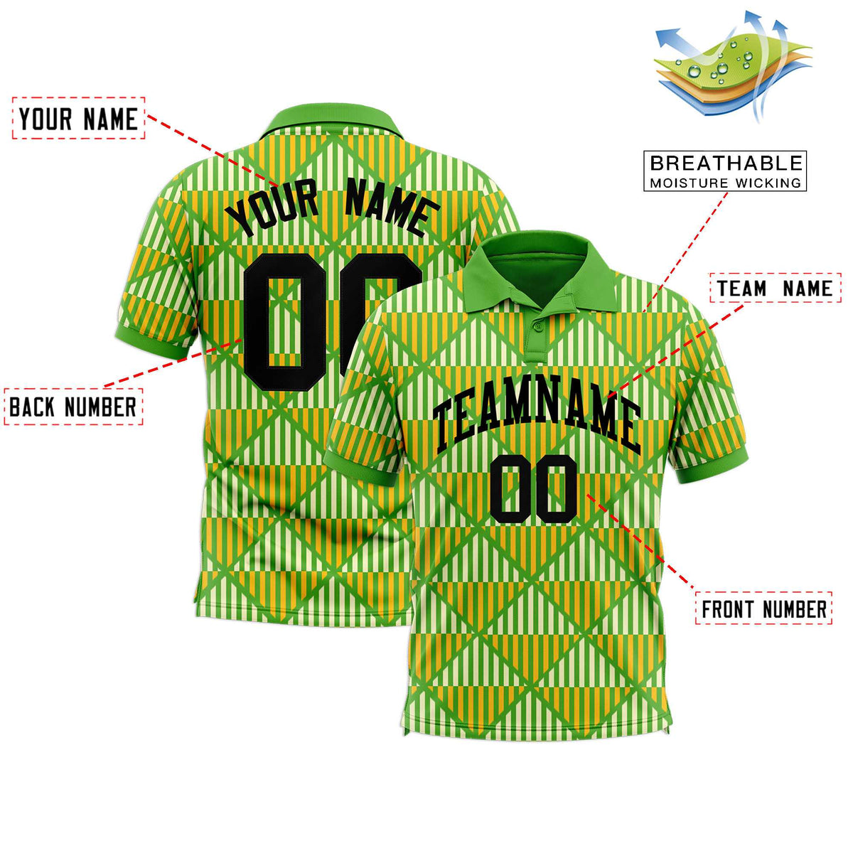 Custom Light Green Lingge Sunshine Polo Shirts