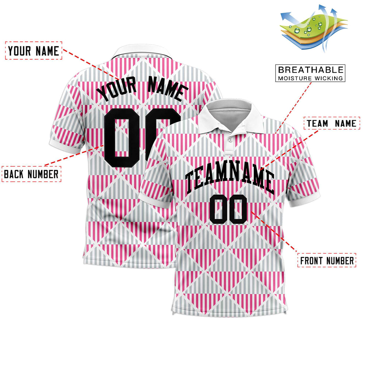 Custom White Lingge Sunshine Polo Shirts