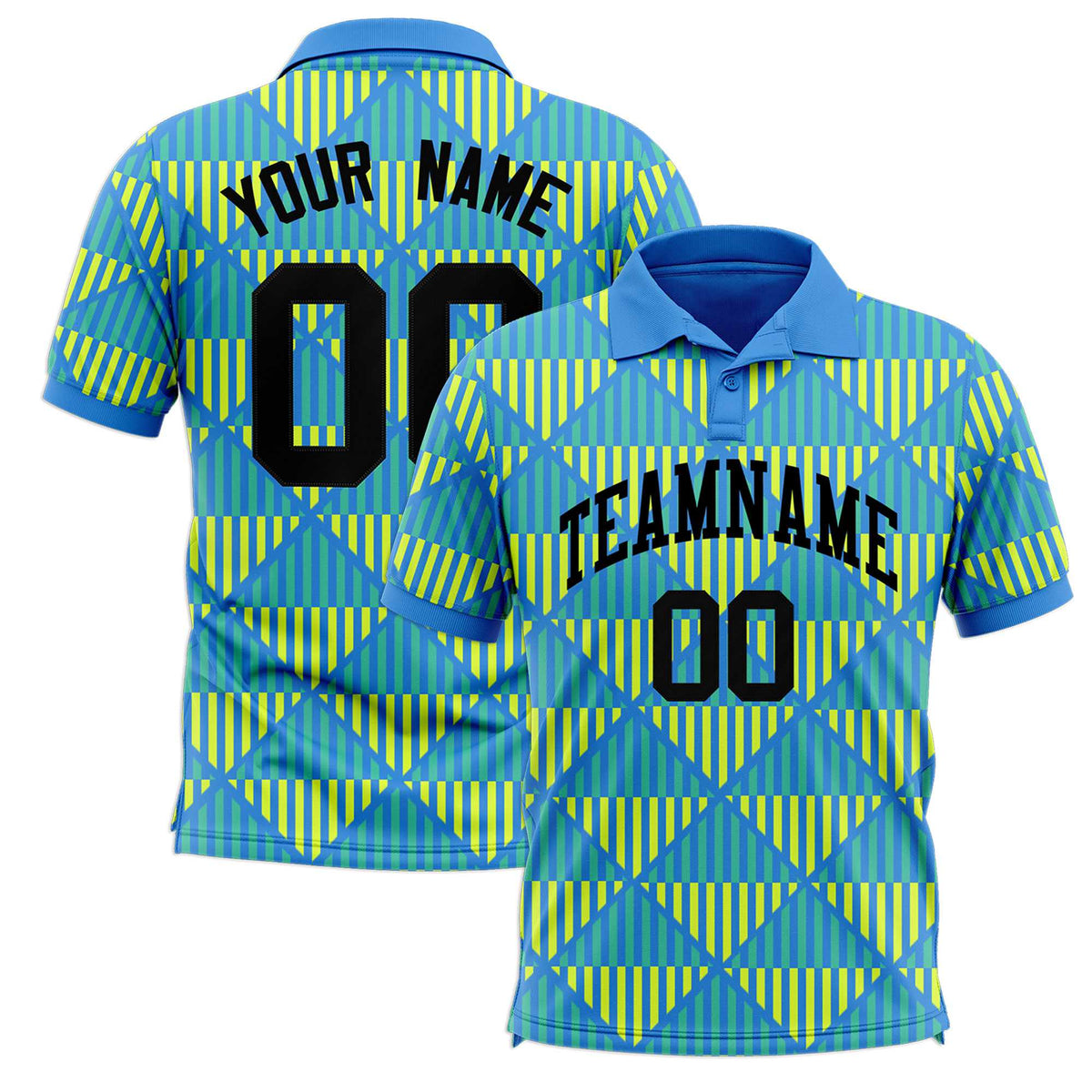 Custom Powder Blue Lingge Sunshine Polo Shirts