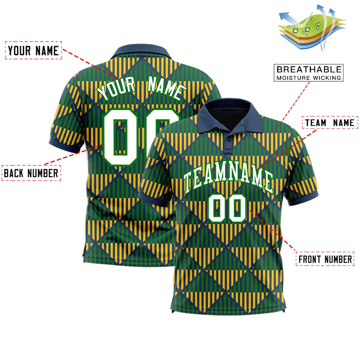 Custom Midnight Blue Lingge Sunshine Polo Shirts