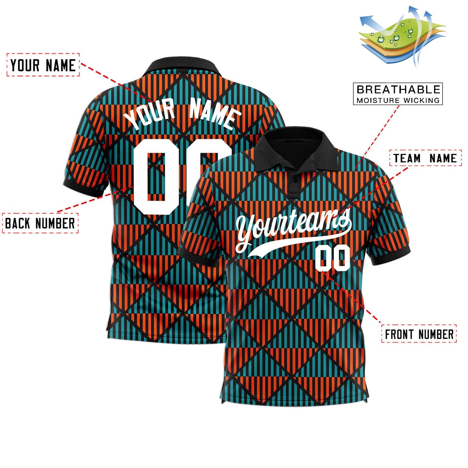 Custom Black Lingge Sunshine Polo Shirts