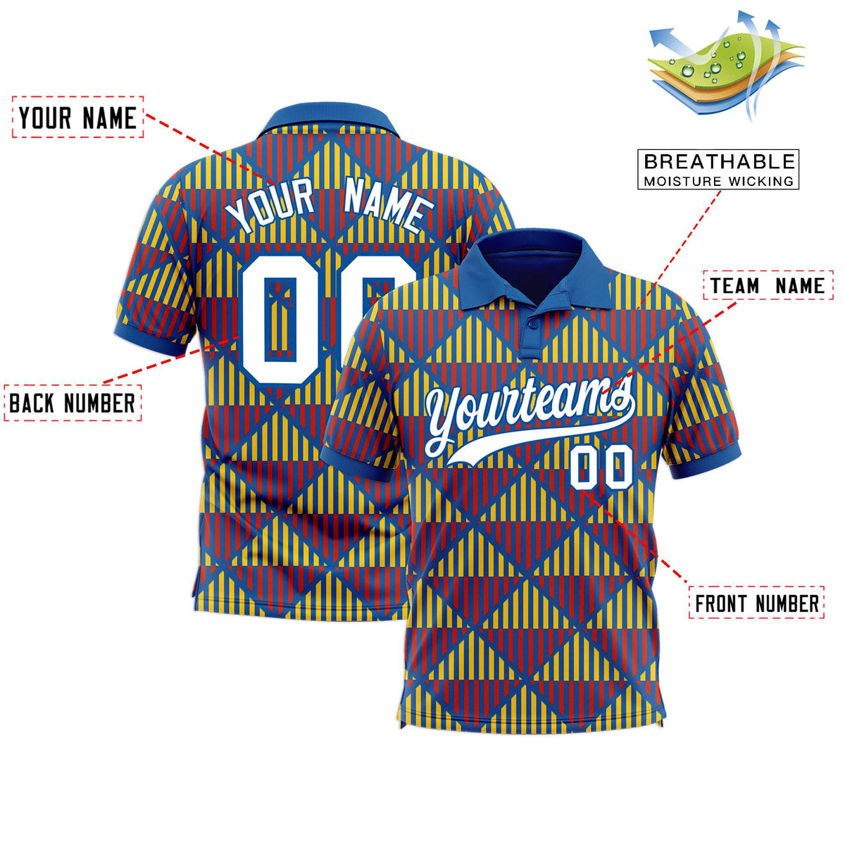 Custom Royal Lingge Sunshine Polo Shirts