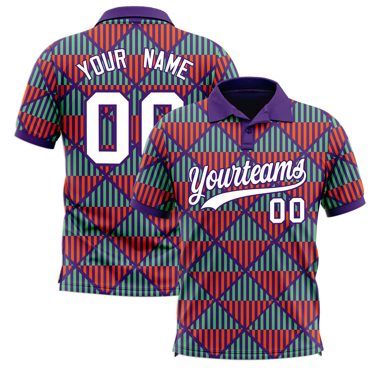 Custom Purple Lingge Sunshine Polo Shirts